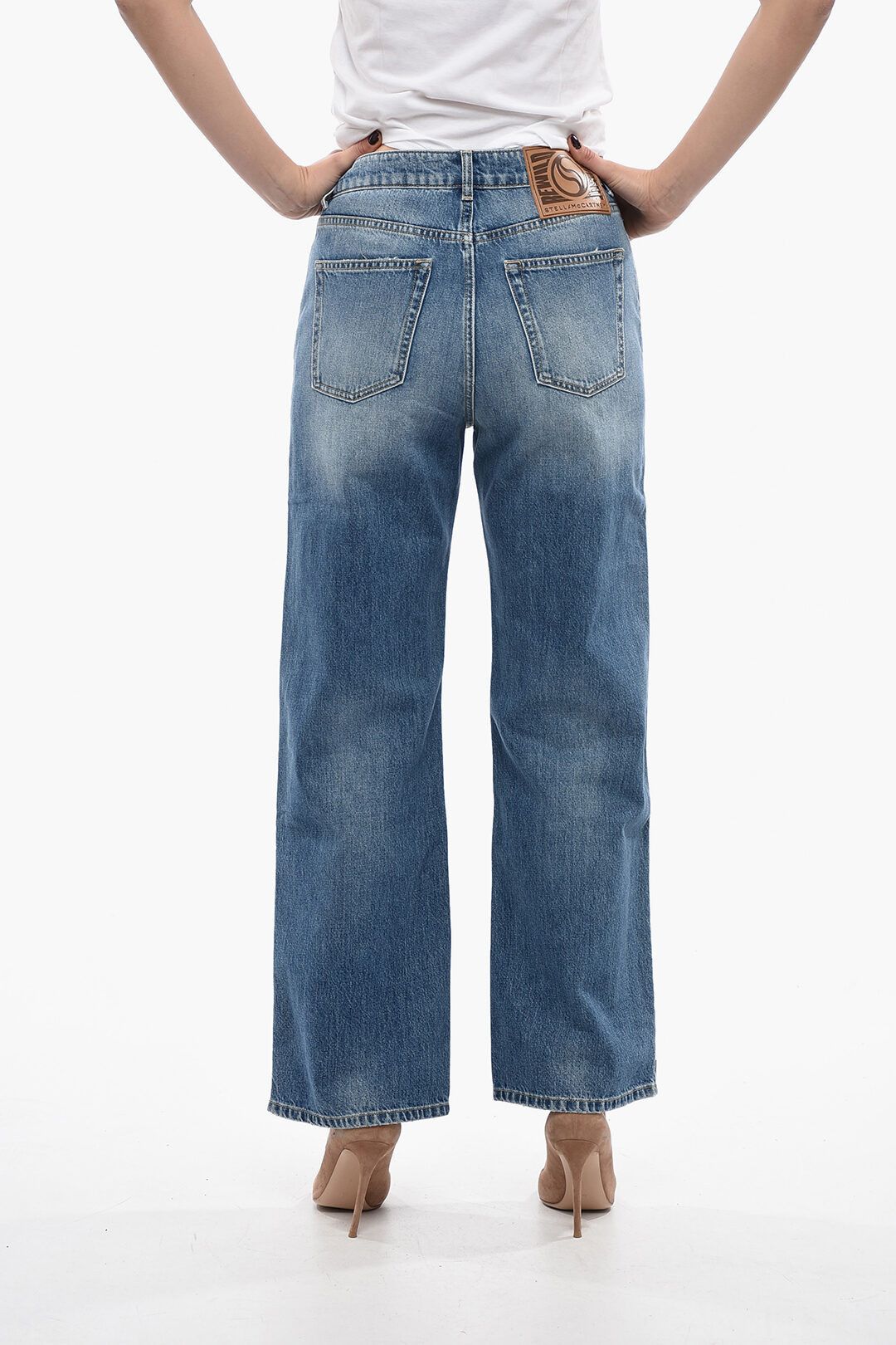 Stella McCartney og1mm0824 Straight Fit Denims With Side Zip in Blue Size 27" / US 4 / IT 40 - 2 Thumbnail