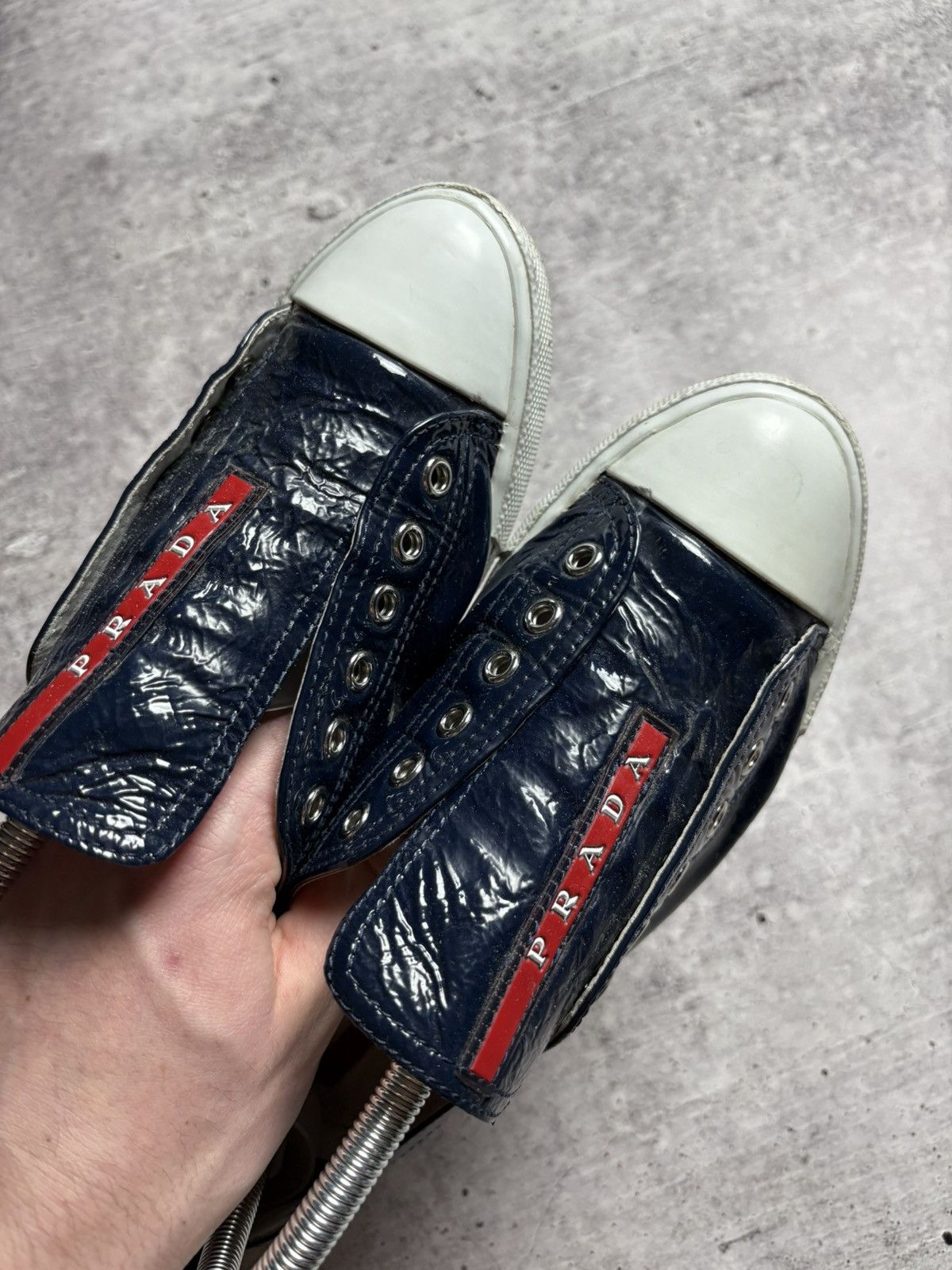 Prada Vintage Prada Leather Sneakers Size US 5.5 / EU 38 - 11 Thumbnail
