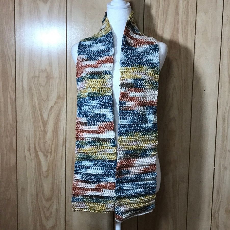 Handmade NWT Handmade Crocheted Multicolor Beanie & Scarf 61” Size ONE SIZE - 4 Thumbnail