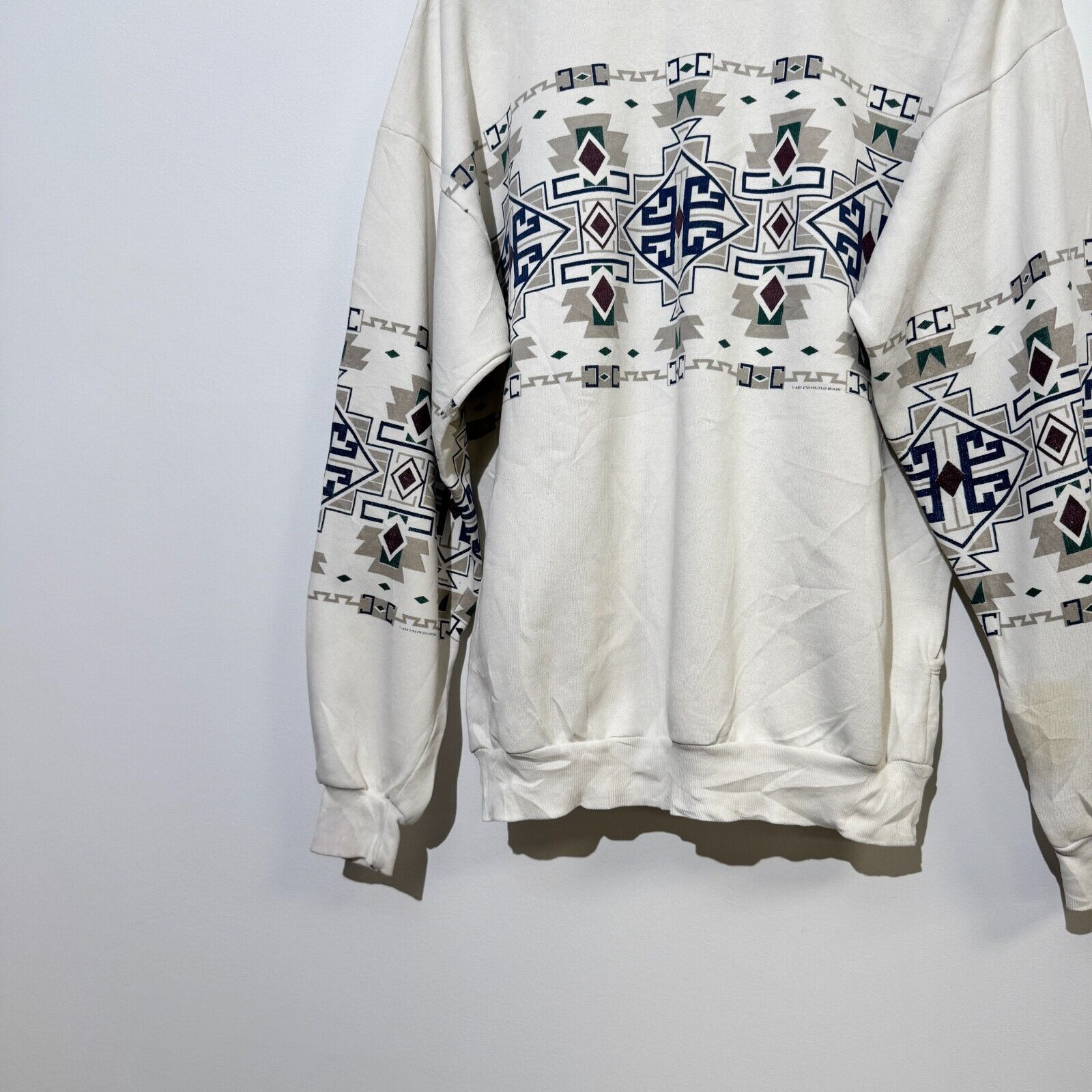 Vintage Vintage Unisex White Cotton Crewneck Size L Aztec 90s Y2k Size US L / EU 52-54 / 3 - 11 Thumbnail