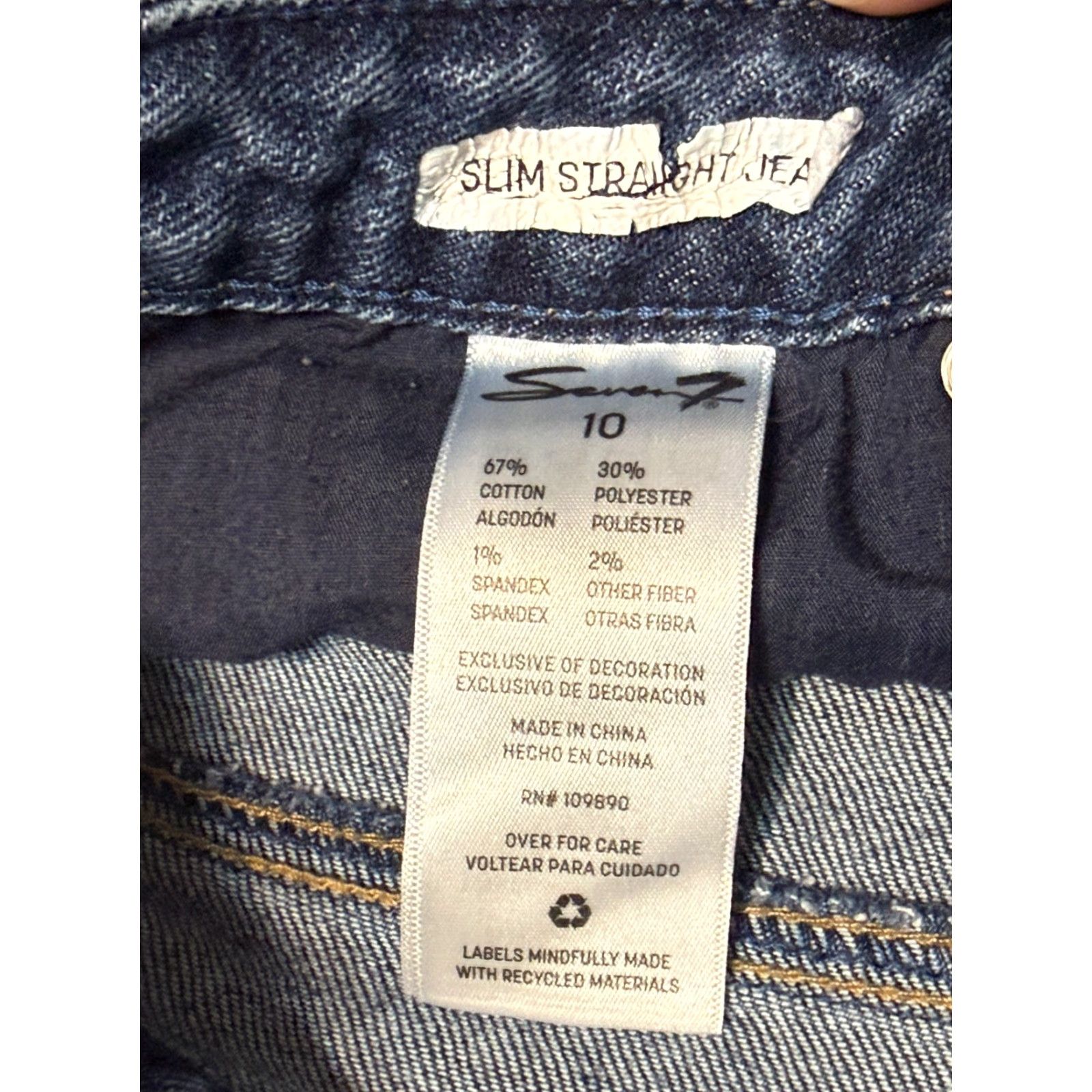 Vintage Seven 7 Jeans Women's Size 10 Blue Denim Slim Straight Leg High Rise Medium Wash Jeans Size 32" / US 10 / IT 46 - 6 Thumbnail