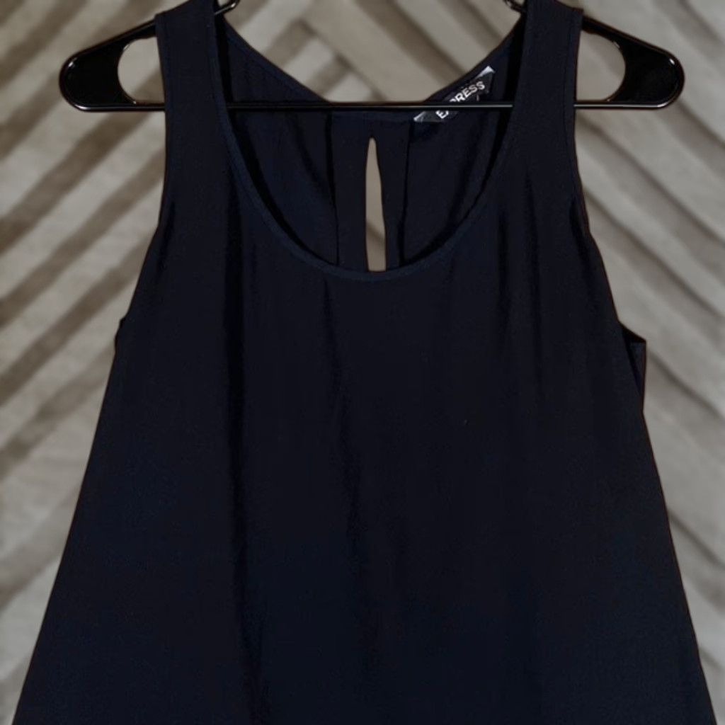 Express Express Blouse Women's Sleeveless Black Open Back Lightweight Large Size L / US 10 / IT 46 - 1 Thumbnail