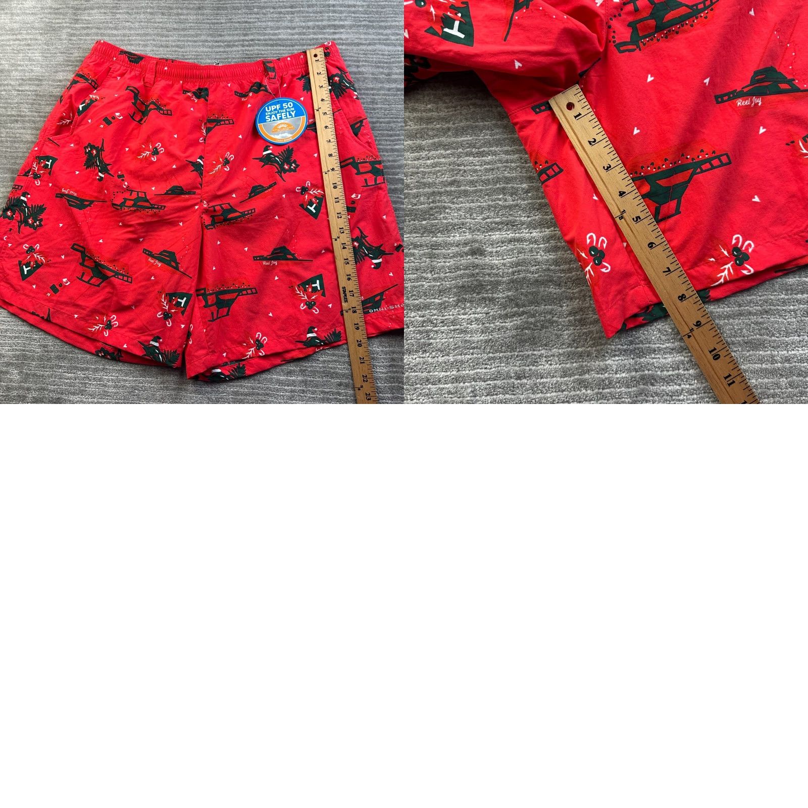 Vintage Columbia PFG Shorts Mens Extra Large Red Christmas Festive Holiday Fishing Size US 36 / EU 52 - 8 Thumbnail