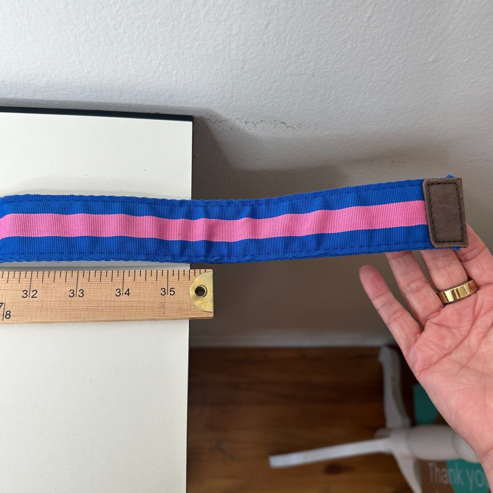Abercrombie & Fitch Abercrombie & Fitch Pink & Blue Stripe Canvas Belt Strap 28 Size ONE SIZE - 7 Thumbnail
