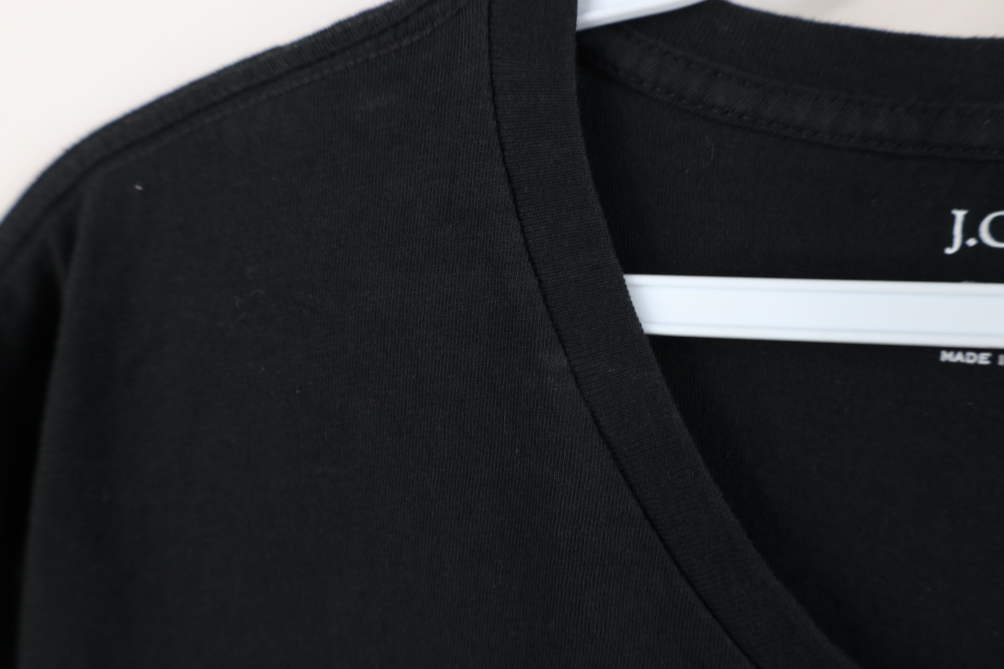 J.Crew J Crew Blank Cotton Knit Short Sleeve V-Neck T-Shirt Black Size US L / EU 52-54 / 3 - 5 Thumbnail