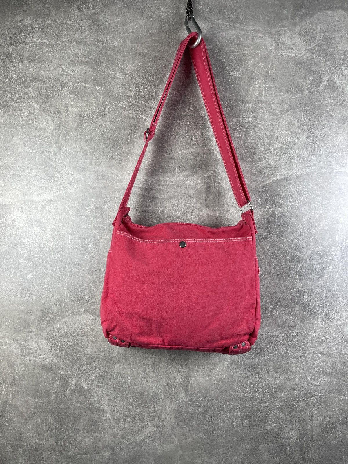 Diesel Diesel 1978 Red Durable Canvas Shoulder Bag Y2K Era Utility Size ONE SIZE - 5 Thumbnail