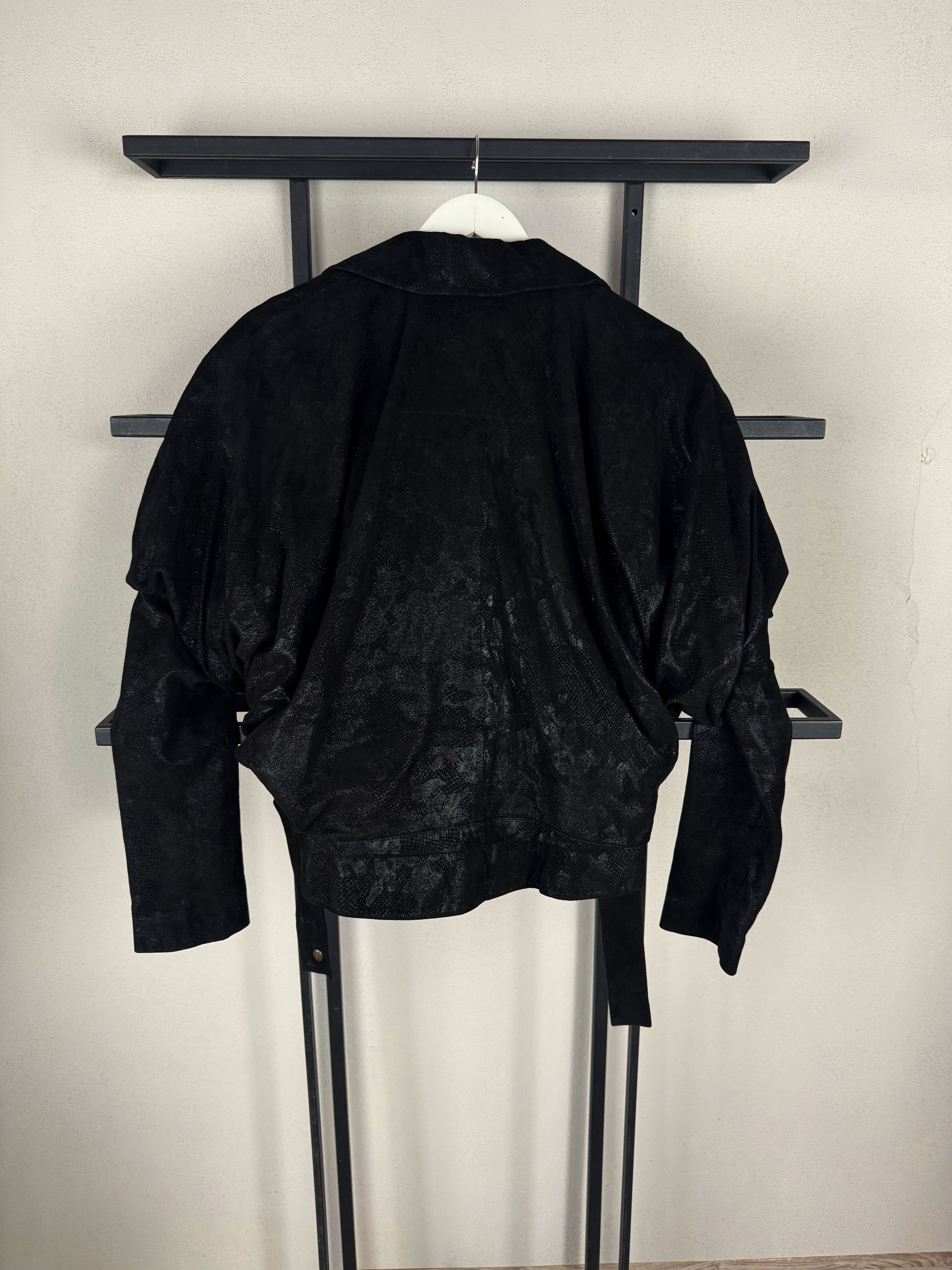 Yohji Yamamoto Vintage Y2K Black Leather Jacket Cropped Archive Size M / US 6-8 / IT 42-44 - 15 Thumbnail