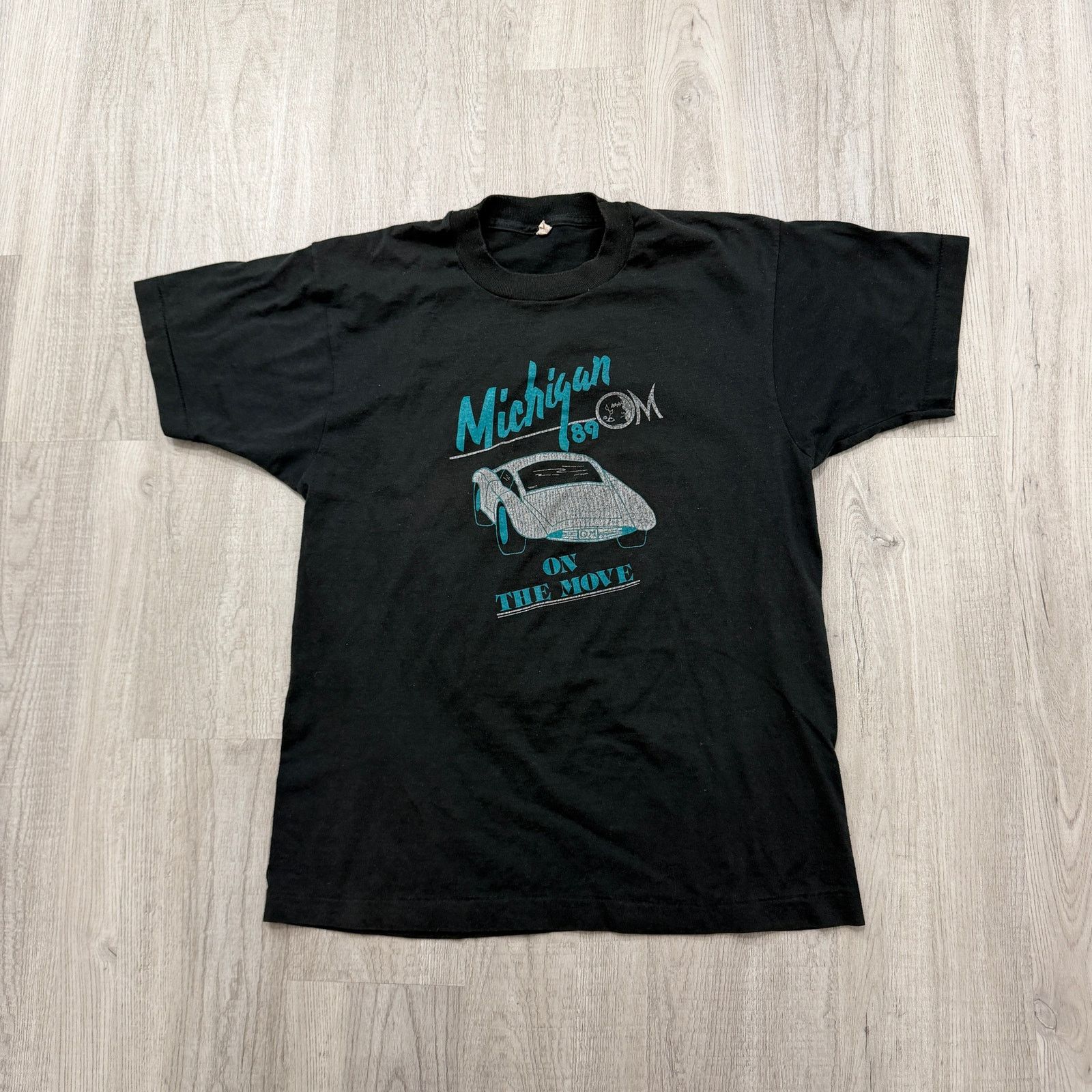 Vintage Vintage Michigan on The Move Shirt Men's Large Black 80s Size US L / EU 52-54 / 3 - 1 Thumbnail