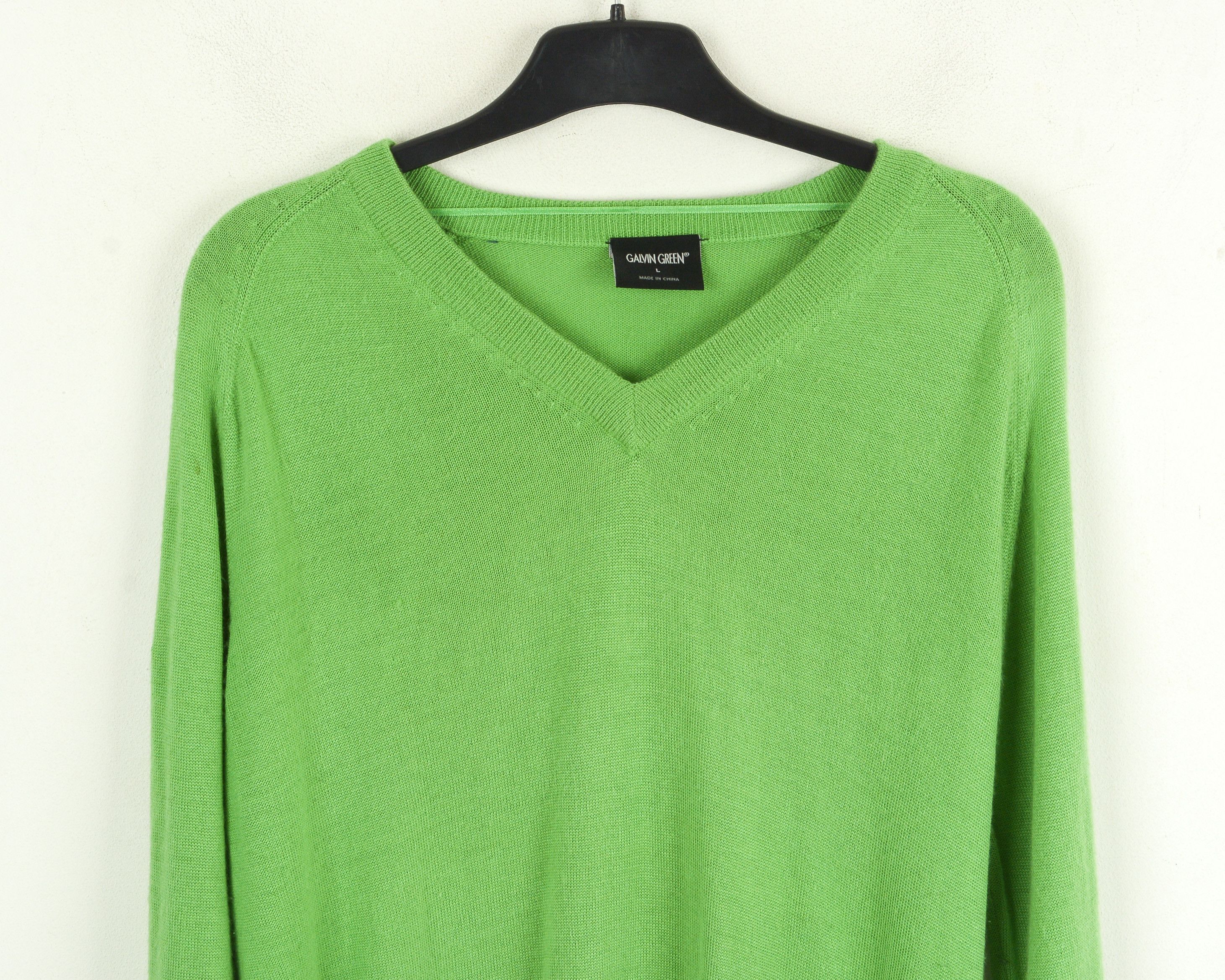 Galvin Green L Wool Knit Sweater Jumper Pullover Sweatshirt Golf green Size US L / EU 52-54 / 3 - 2 Thumbnail