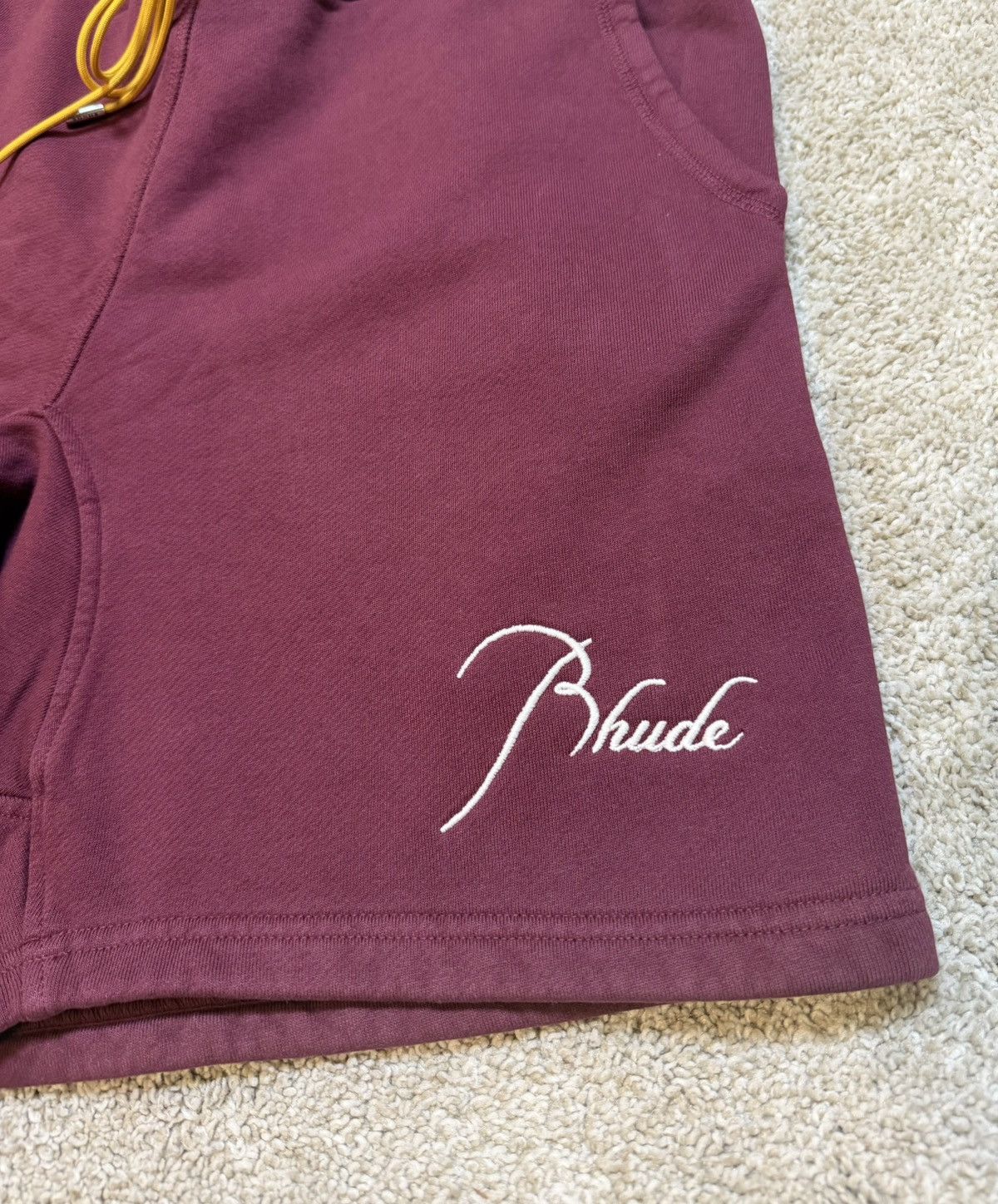 Rhude Rhude Terry Embroidered Script Logo Sweat Shorts Size US 30 / EU 46 - 3 Thumbnail