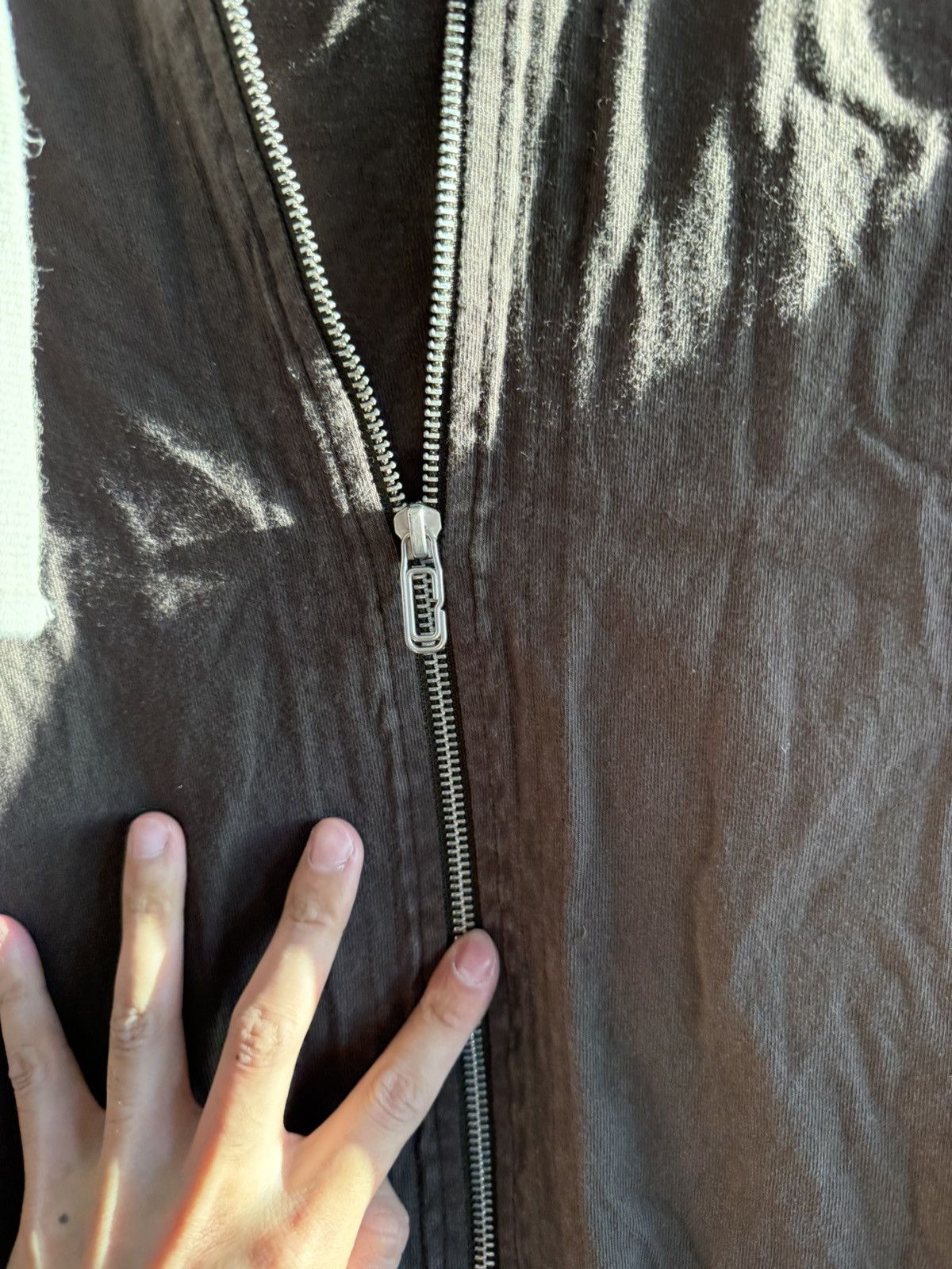 Vintage Sleeveless Zip-Up Hoodie Vest - Charcoal Gray - Unisex Size US M / EU 48-50 / 2 - 2 Thumbnail