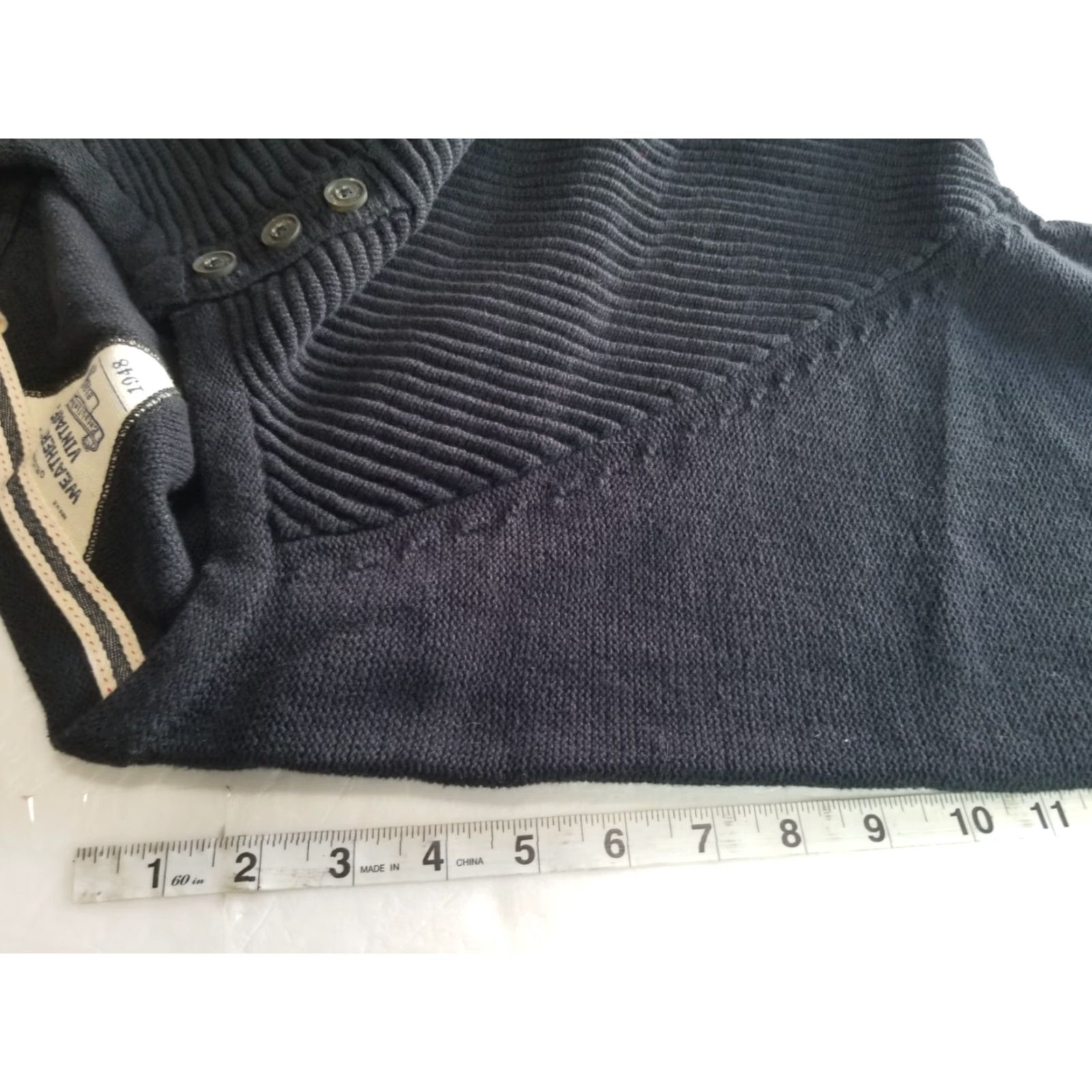 Weatherproof Weatherproof Sweatshirt/ Sweater Black 2XL Long Sleeve Mock Neck 1/4 Button Herringbone Knit Vintage NWT Mens Size US XXL / EU 58 / 5 - 7 Thumbnail