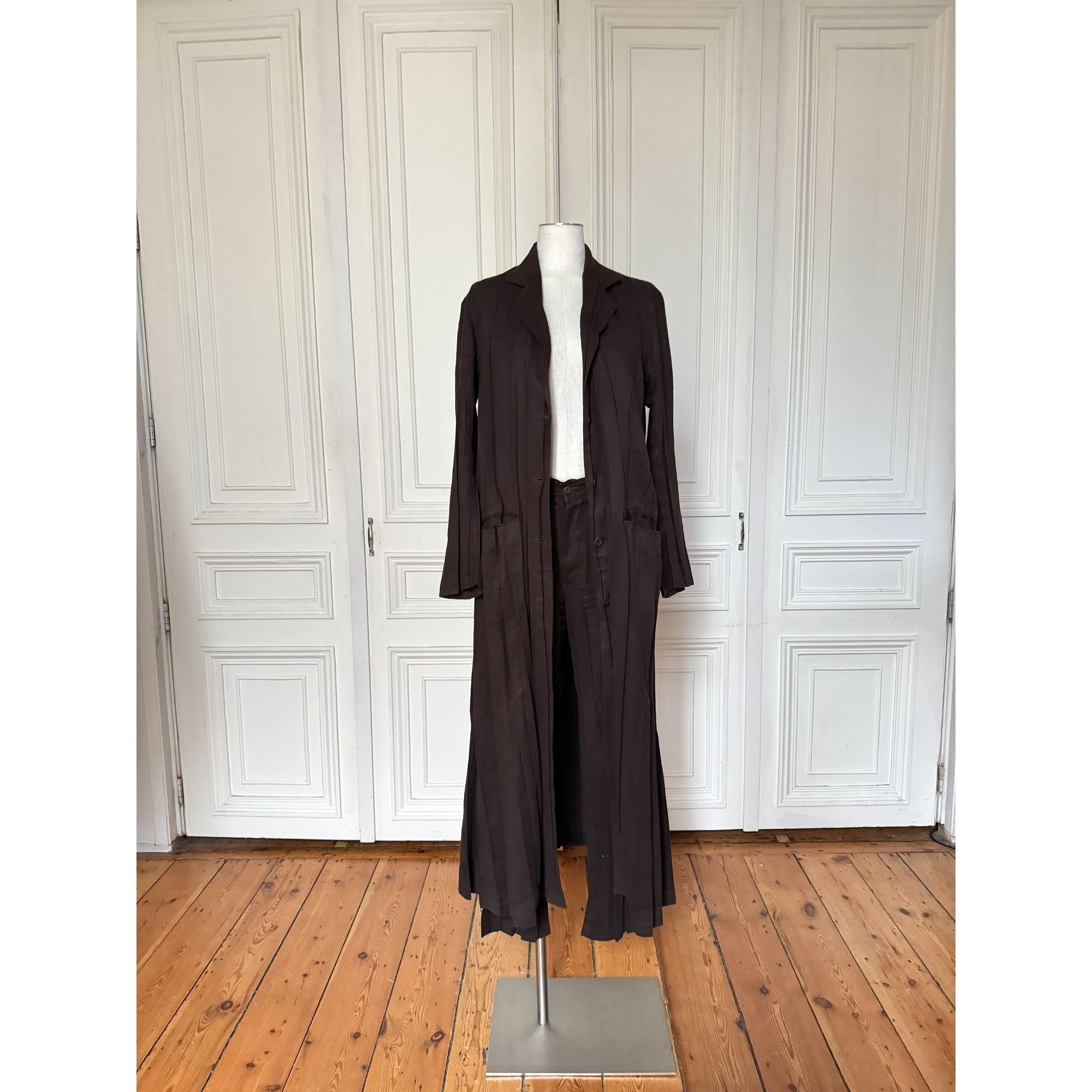 Issey Miyake Early 1990s Brown Moleskin Pants Suit Size M / US 6-8 / IT 42-44 - 4 Thumbnail