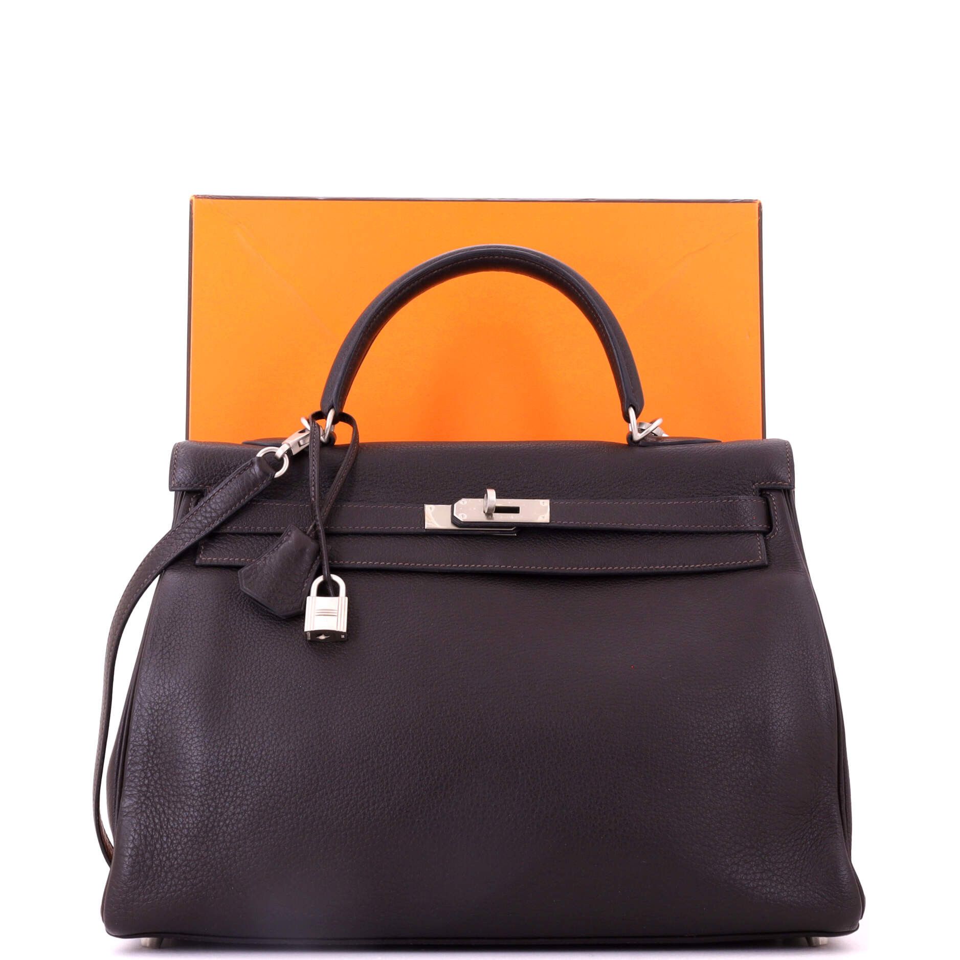 Hermes Kelly handbag brown togo with brushed palladium hardware 35 Size ONE SIZE - 1 Thumbnail