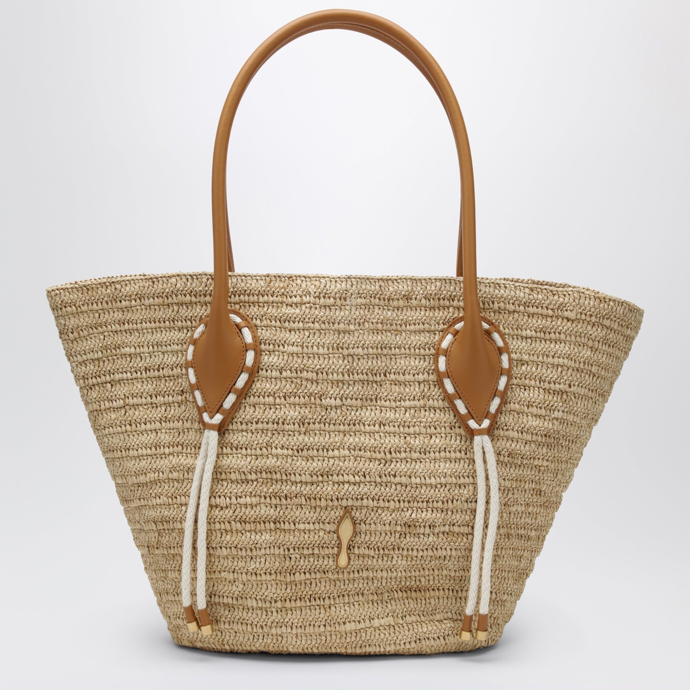 Christian Louboutin Venus Tote Bag In Natural-Colored Raffia, Women's