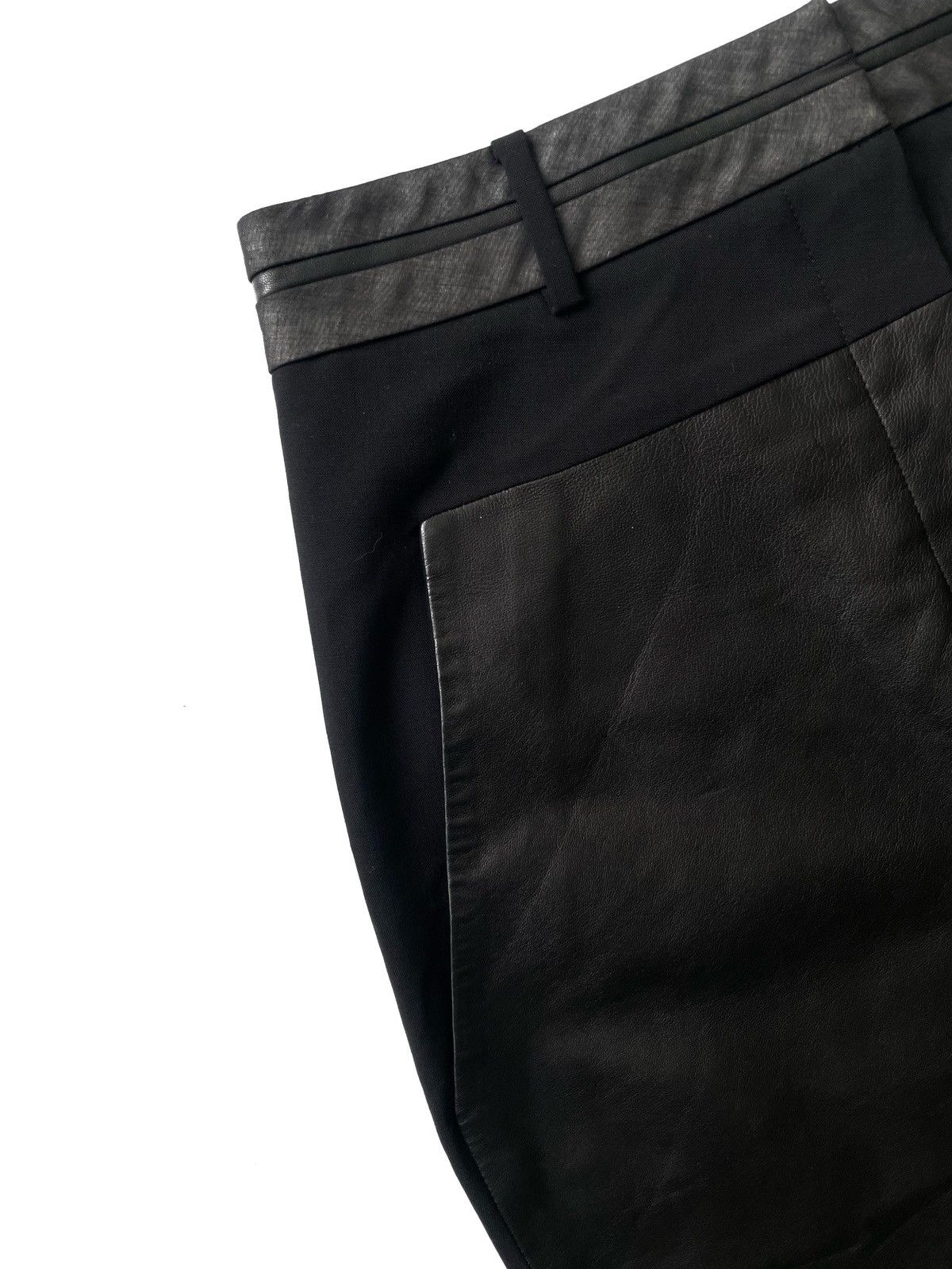 Alexander Wang Alexander Wang Black Midi Skirt Wool & Leather Size 6/M-L Size 30" / US 8 / IT 44 - 4 Thumbnail