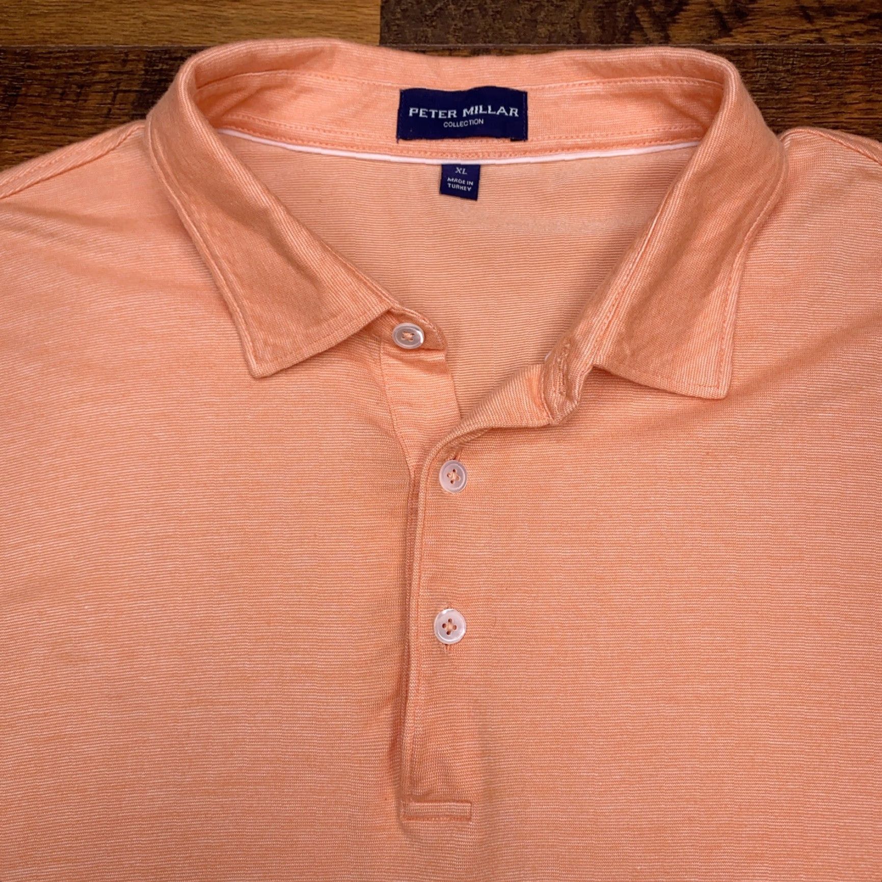 Peter Millar Peter Millar Polo Shirt Adult XL Orange Striped Preppy Mens Size US XL / EU 56 / 4 - 3 Thumbnail