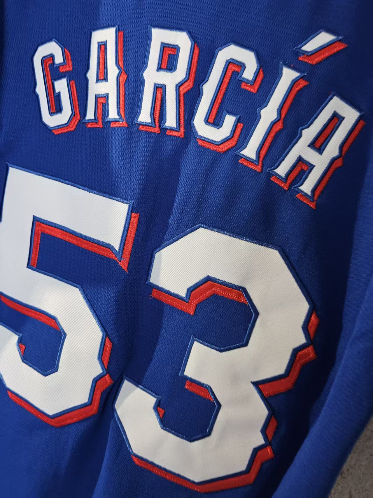 MLB Texas Rangers #53 Garcia Jersey Blue XL Size US XL / EU 56 / 4 - 4 Thumbnail