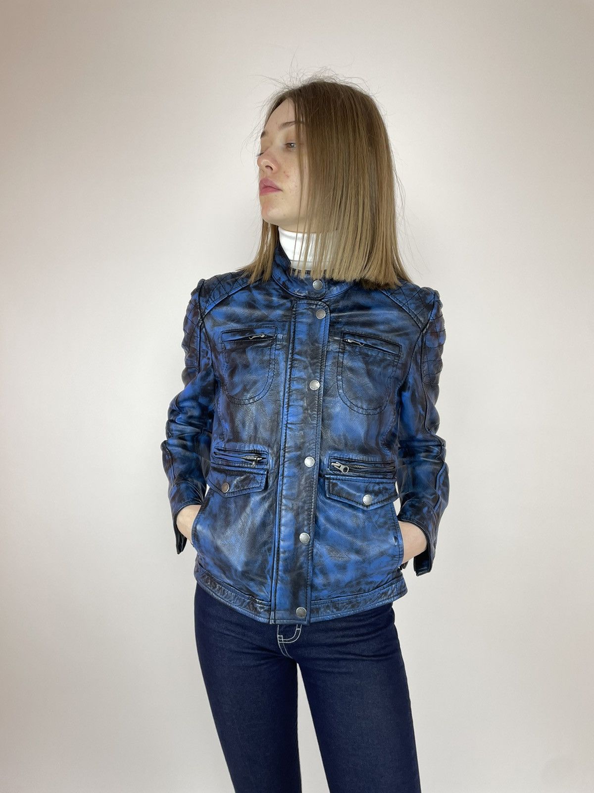 Gypsy Gipsy by MAURITIUS Womens Leather jacket size S Size S / US 4 / IT 40 - 4 Thumbnail