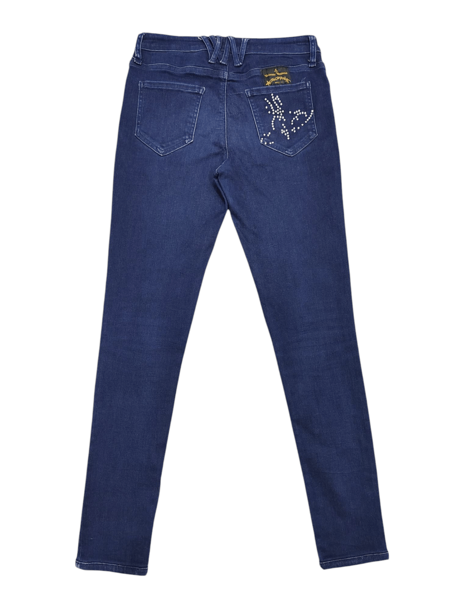 Vivienne Westwood V.W🇬🇧 Studded Orb Pocket Punk Rock Wash Skinny Jeans Size 28" / US 6 / IT 42 - 1 Thumbnail