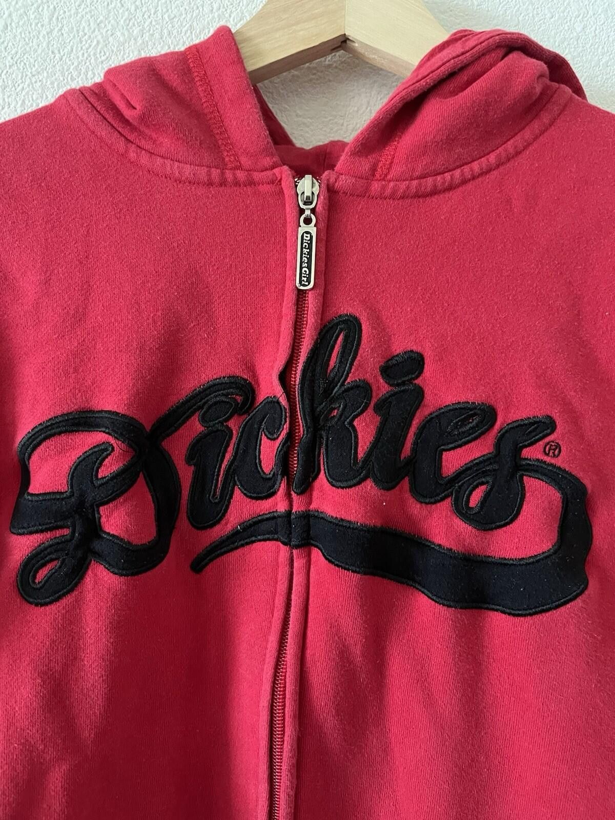 Dickies Y2K Dickies Spellout Logo Zip Up Hoodie Red Large Size US L / EU 52-54 / 3 - 2 Thumbnail
