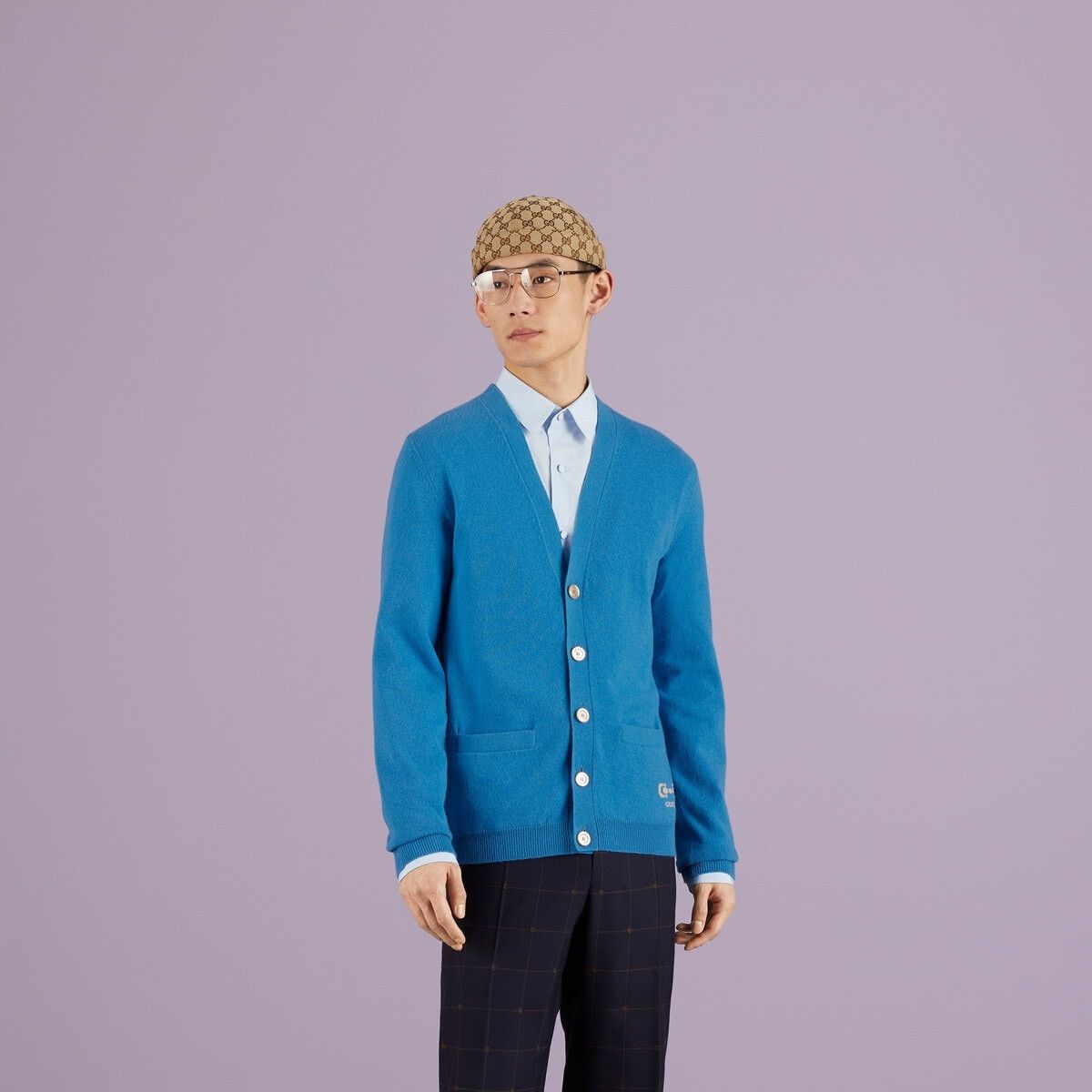 Gucci o1s1wg110225 Knit Cashmere Cardigan Sweater in Blue Size US XL / EU 56 / 4 - 5 Thumbnail