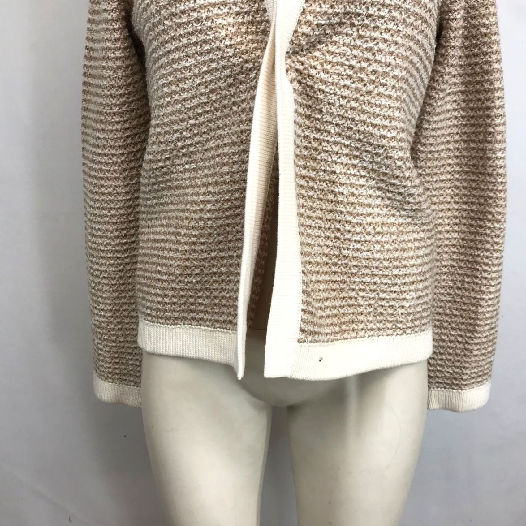 Loft LOFT - WOMEN'S MEDIUM - TAN LONG SLEEVE OPEN FRONT CARDIGAN Size M / US 6-8 / IT 42-44 - 3 Thumbnail