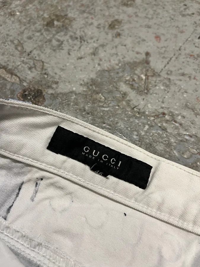 Gucci 2000s Gucci Navy & White Avant-Garde Slim Pants Size US 30 / EU 46 - 12 Thumbnail