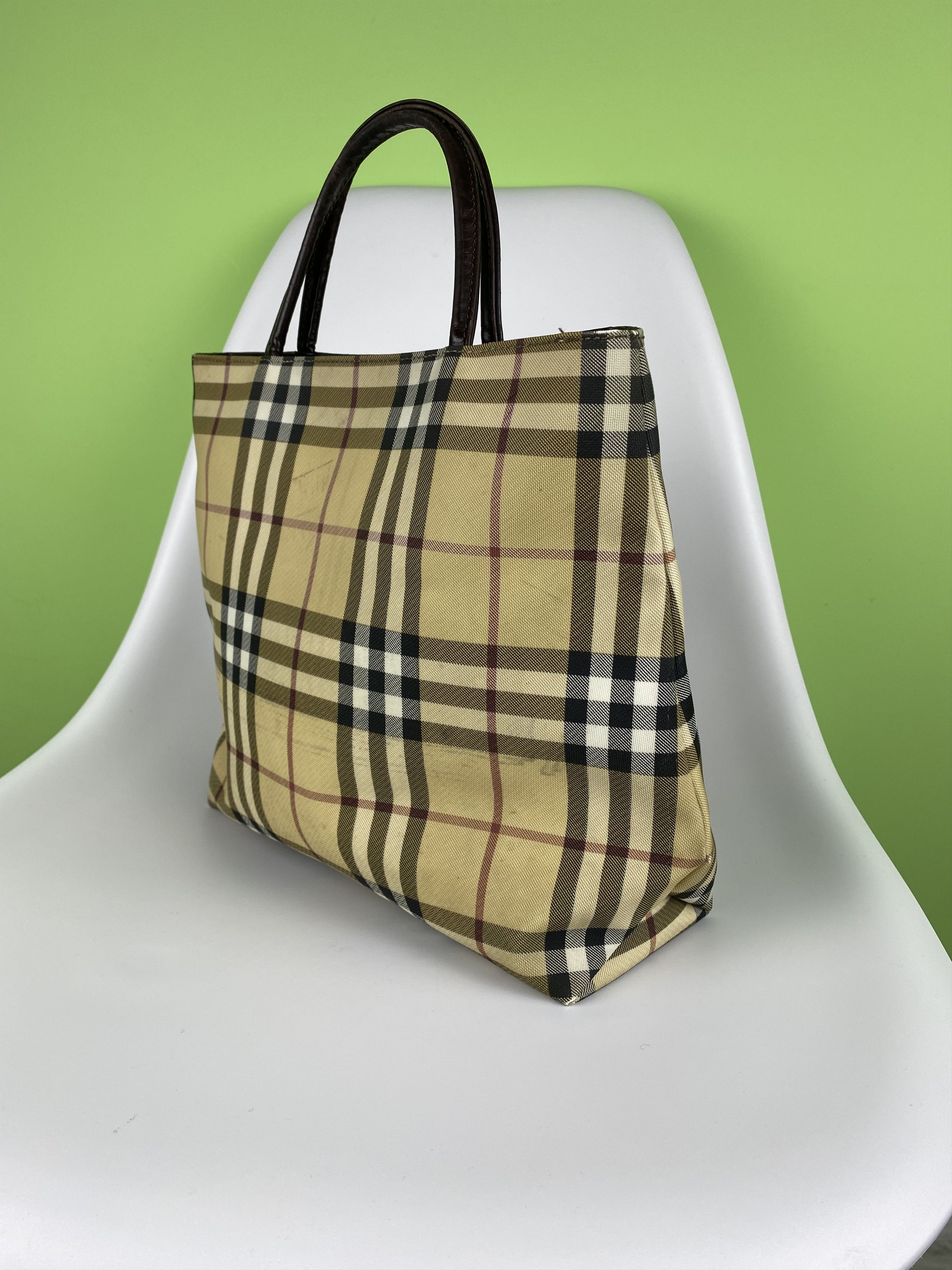 Burberry Burberry London Beige Nova Check Coated Canvas Tote Bag Size ONE SIZE - 8 Thumbnail