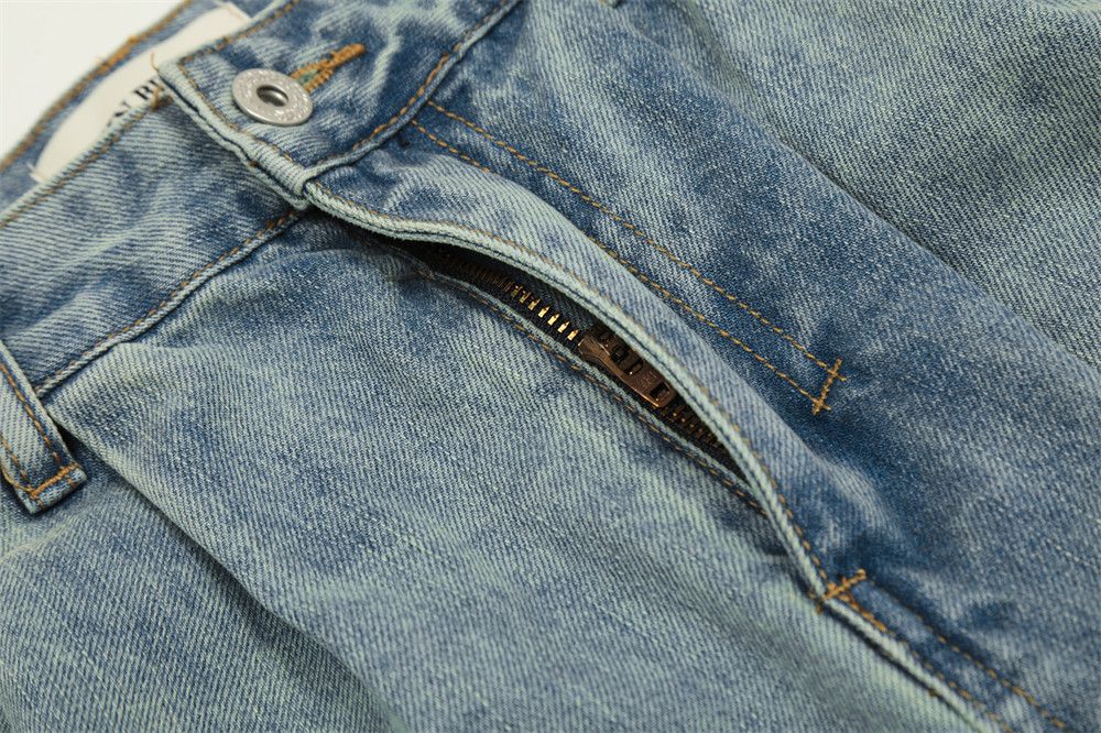 Japanese Brand × Jean Street American washed distressed punk straight jeans Size US 32 / EU 48 - 5 Thumbnail