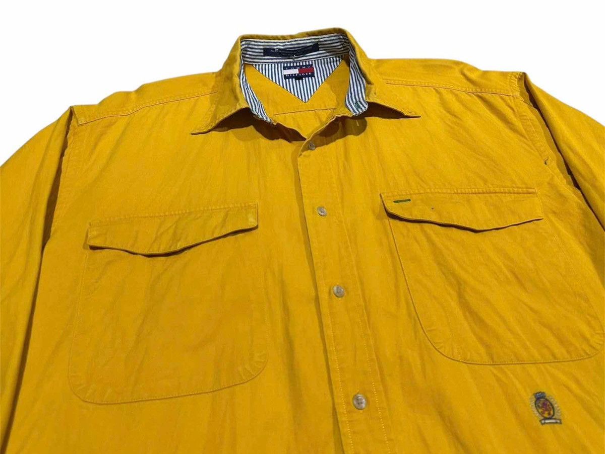 Tommy Hilfiger 🔥Vintage Tommy Hilfiger Shirt Ls Double Pockets Crest Logo Size US L / EU 52-54 / 3 - 6 Thumbnail