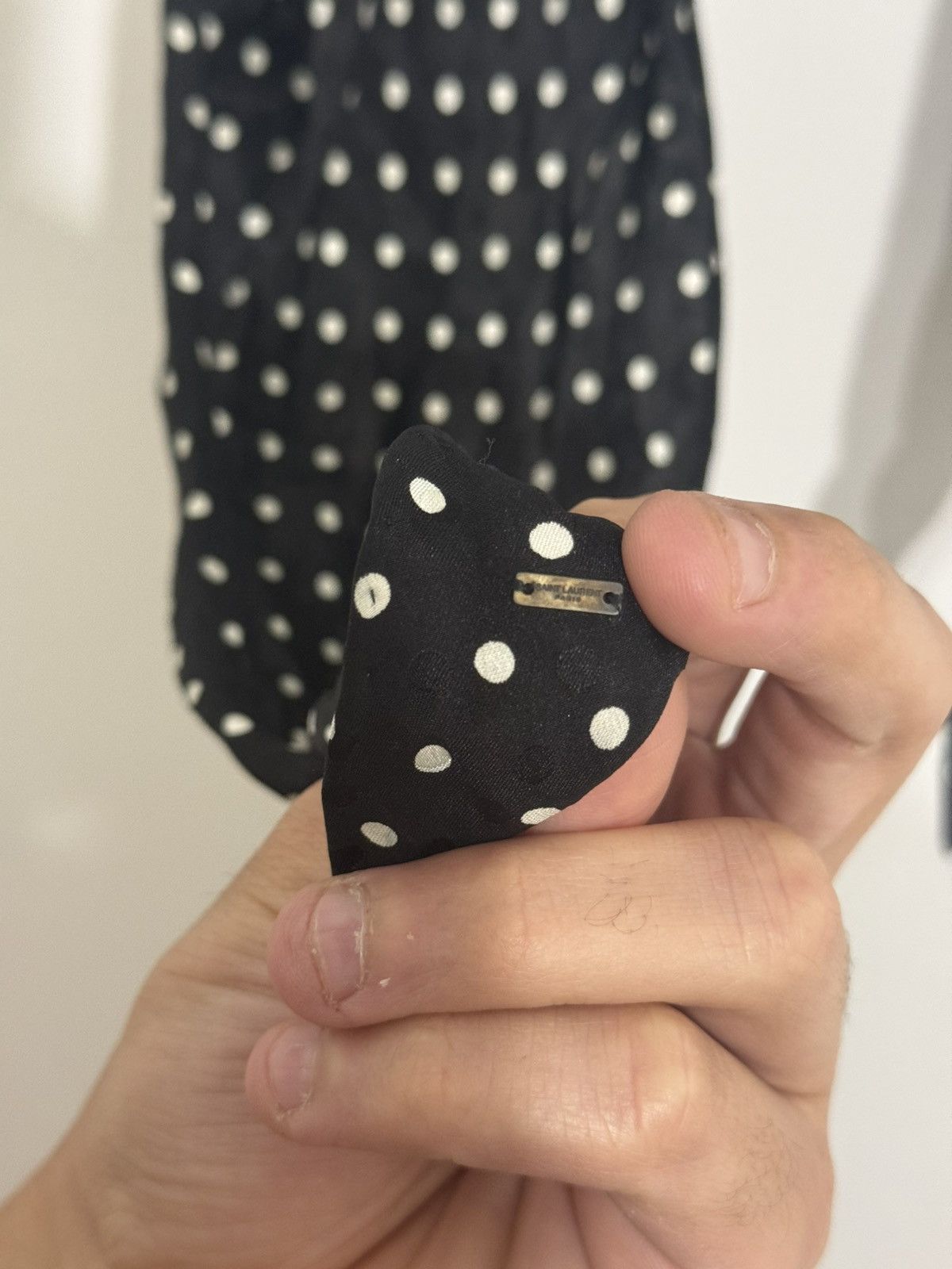 Saint Laurent Paris Silk Polka Dot Scarf Size ONE SIZE - 3 Thumbnail