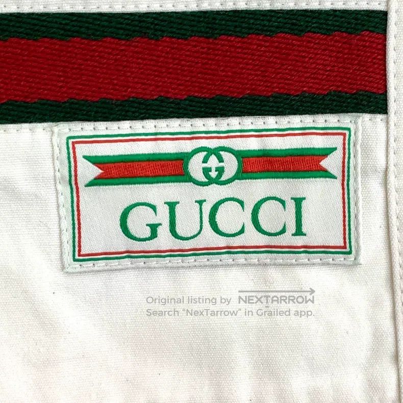 Gucci Gucci SizeXS Beige pocket striped webbing cotton drawstring Size 42" / US 20 - 6 Thumbnail