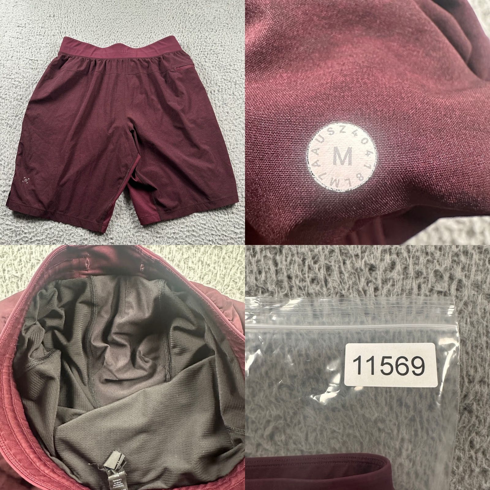 Lululemon Lululemon The Short Lined M Mens Burgundy Activewear Training Workout Running Size US 31 - 8 Thumbnail