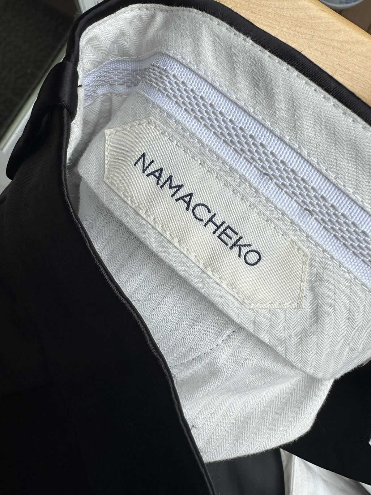 Namacheko Black Satin Ziggurat Trousers Size US 31 - 4 Thumbnail