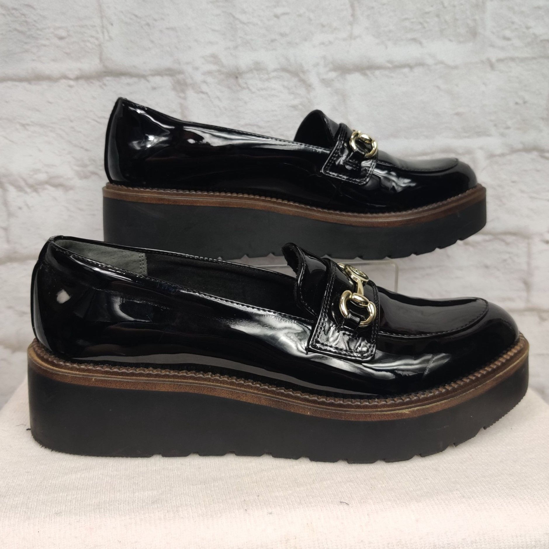 Other Giani Bernini Womens Loafers Mayaa Patent Leather Chunky Pla Size US 10 / IT 40 - 2 Thumbnail