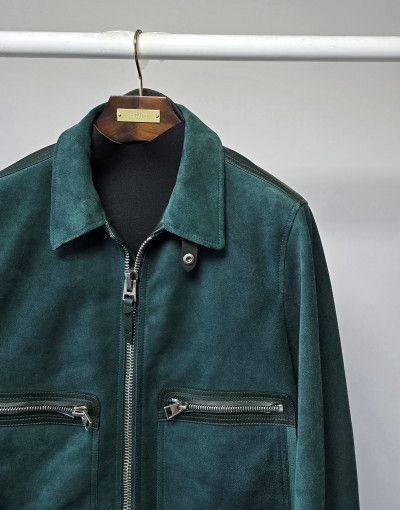 Tom Ford o1sm1stk0824 Suede Jacket in Dark Green Size US M / EU 48-50 / 2 - 2 Thumbnail