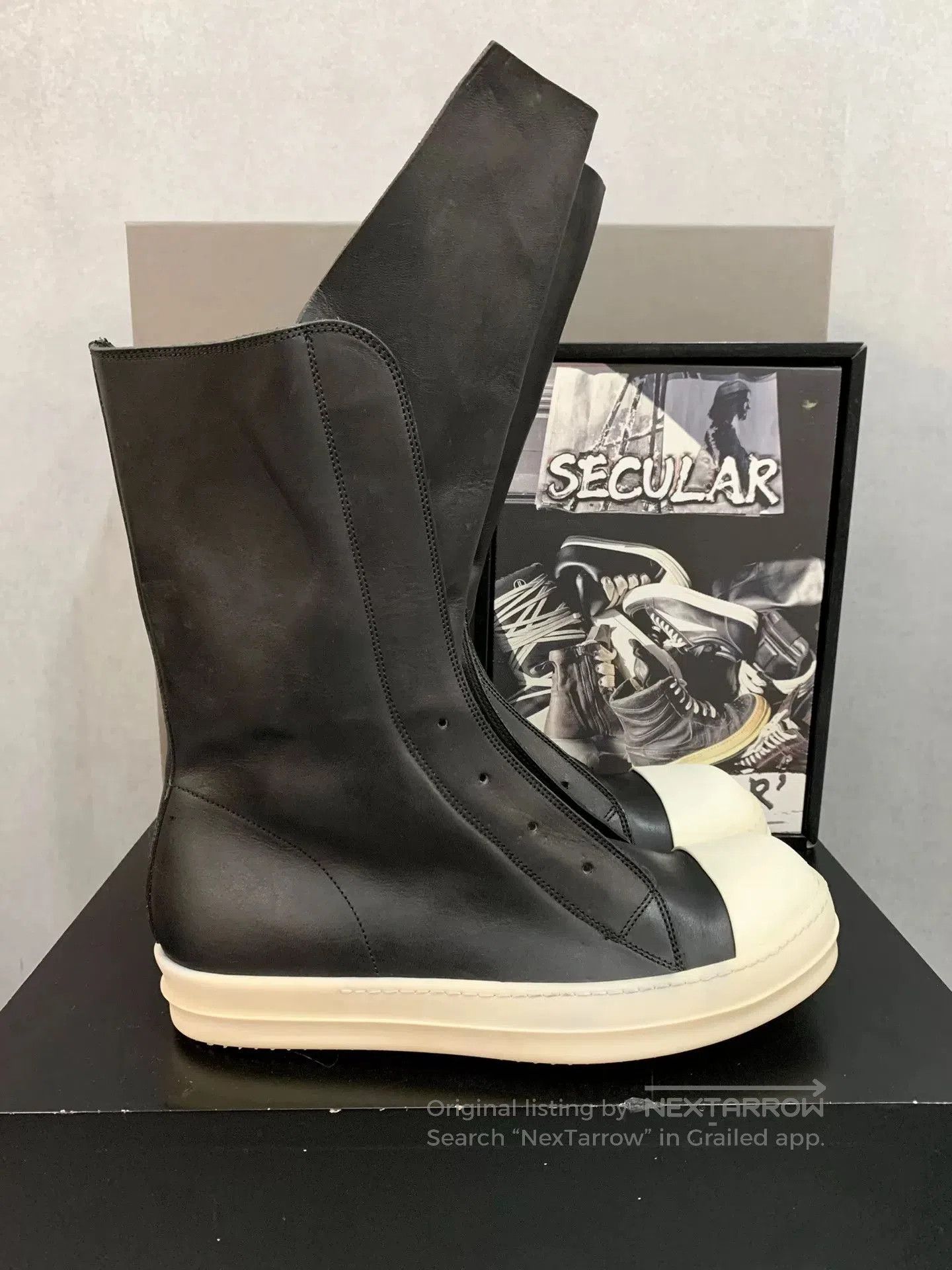 Rick Owens Rick Owens Leather Long Tongue Boots. Size US 7.5 / EU 40-41 - 4 Thumbnail