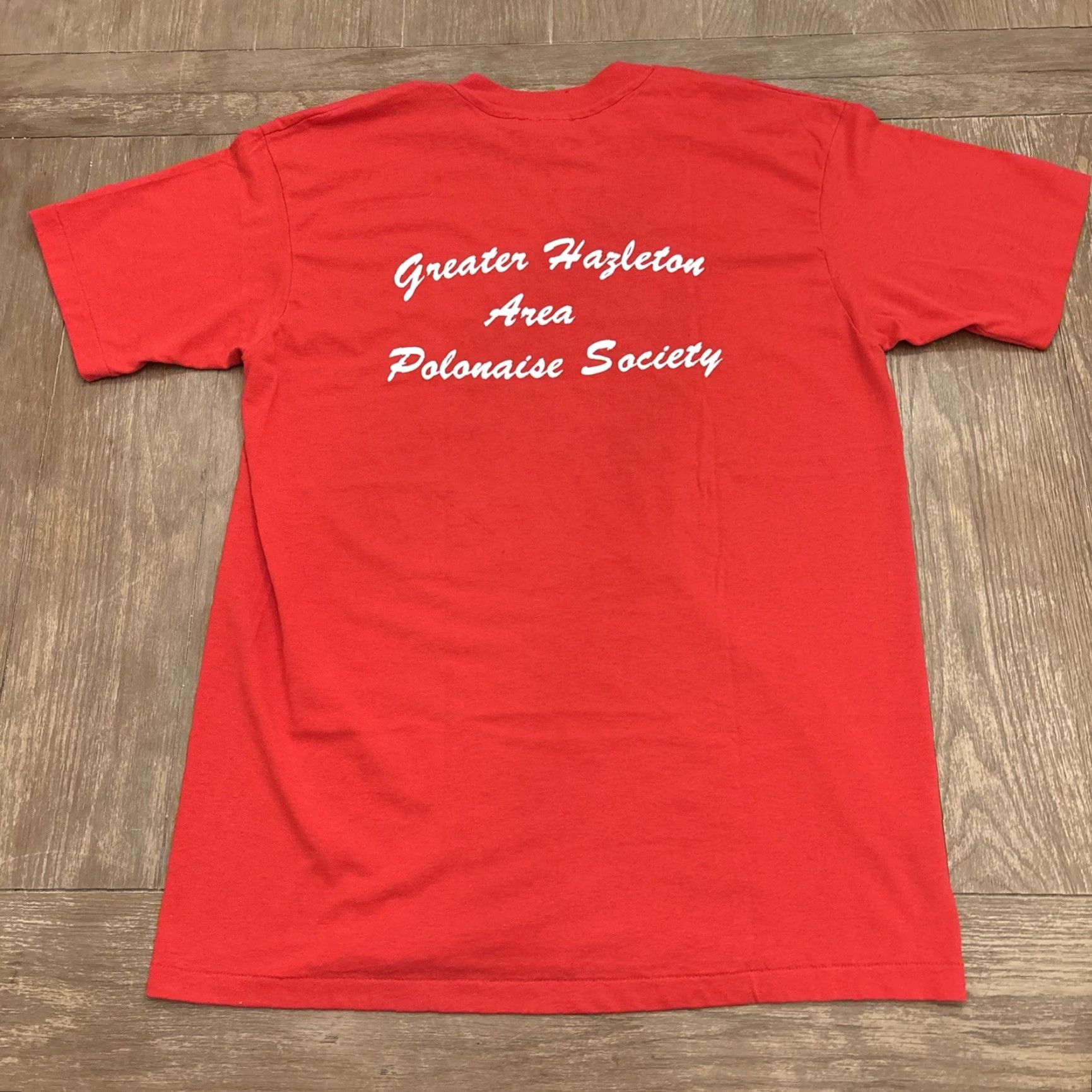 Hanes VINTAGE Polish Pride Greater Hazelton Polonaise Society T-Shirt Men L Red Single Stitch Hanes Shirt MENS Size US L / EU 52-54 / 3 - 4 Thumbnail