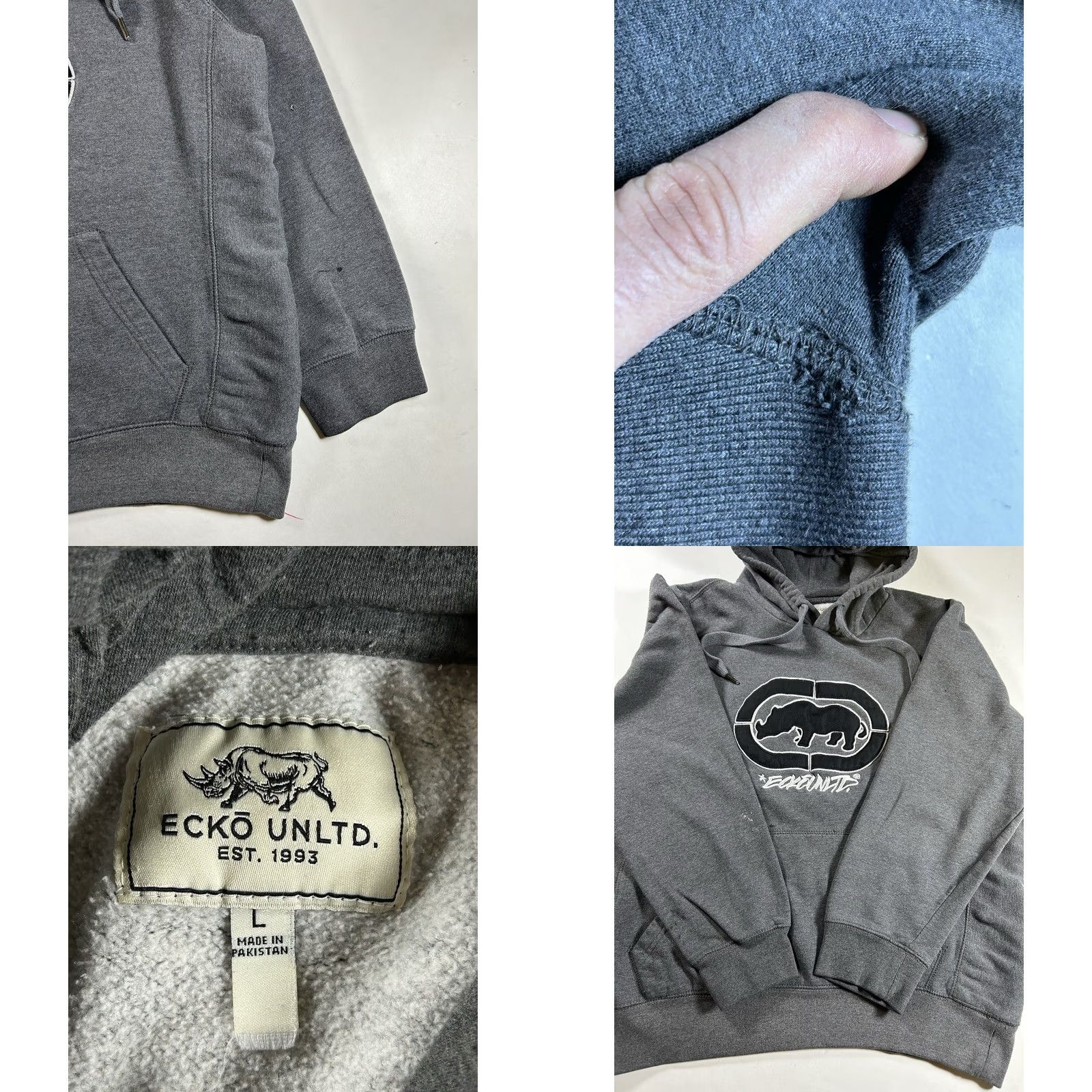 Vintage VINTAGE Eckō Unltd Hoodie Pullover Sweatshirt Gray Large Mens Size US L / EU 52-54 / 3 - 8 Thumbnail
