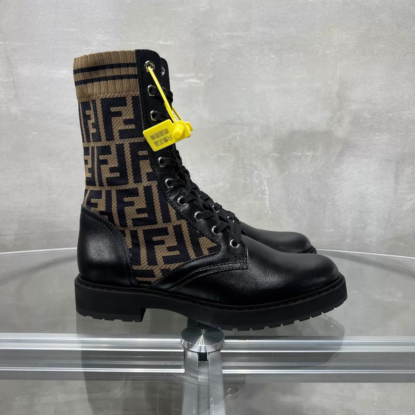 Fendi Fendi FF Allover Print Black/Brown Short Boots Women's 37.5 Size US 7 / IT 37 - 4 Thumbnail