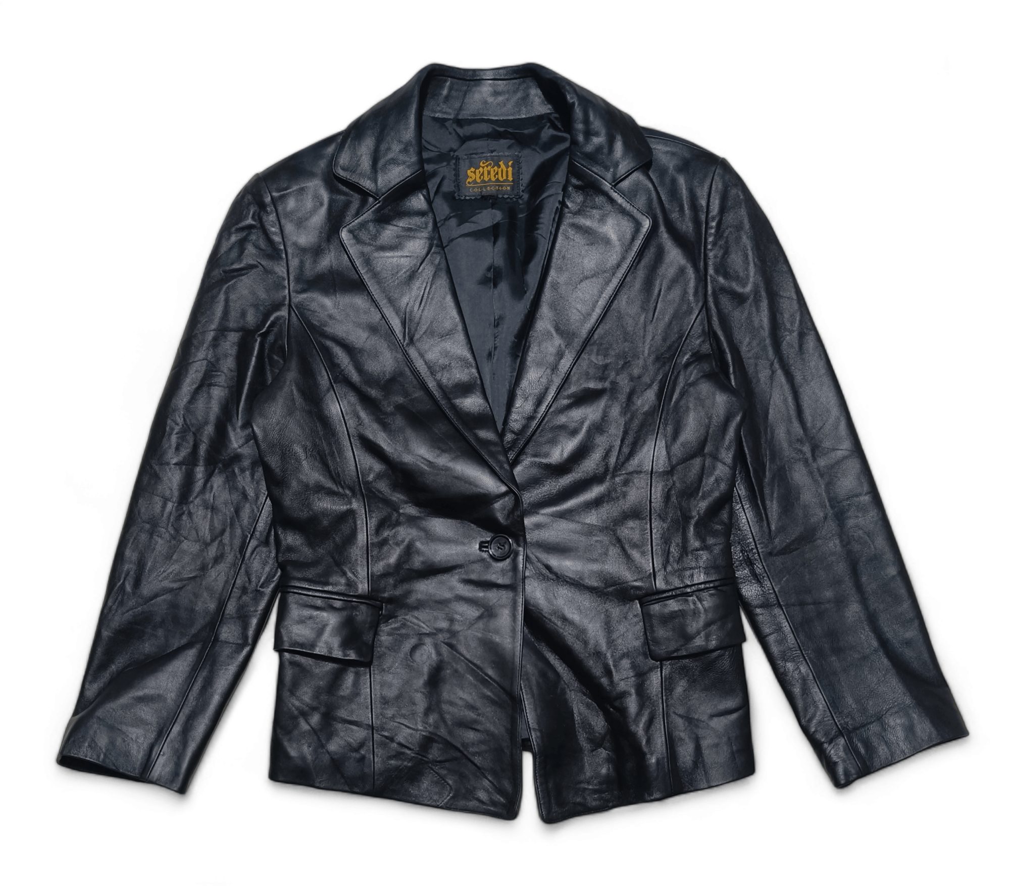 Other Vintage Women's SEREDI Sheepskin Leather Blazer Coat Jacket Size M / US 6-8 / IT 42-44 - 2 Thumbnail