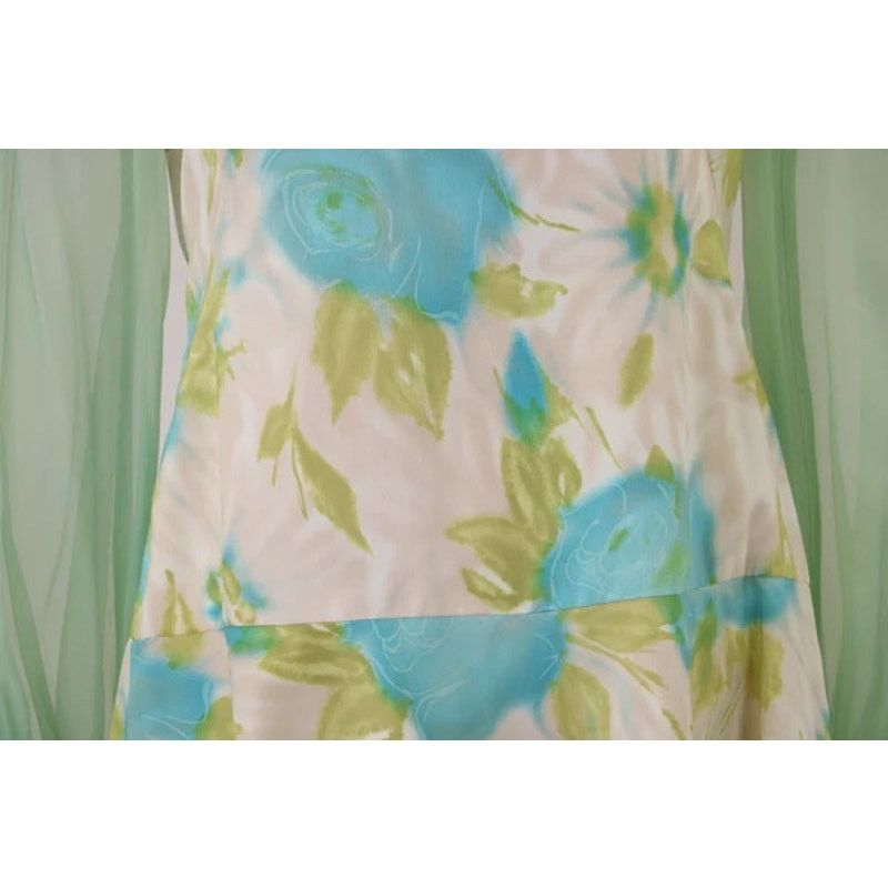 Vintage Vintage 1960s Pastel Floral Printed Drop Waist Dress Large Size L / US 10 / IT 46 - 6 Thumbnail