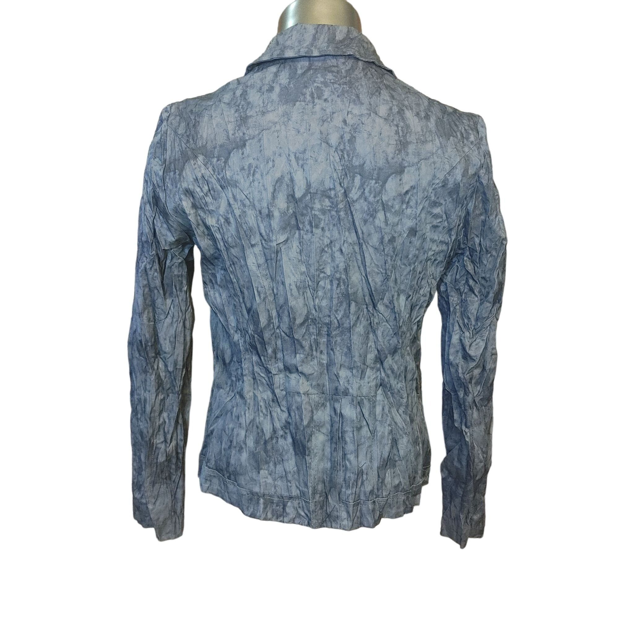 Other ALBERTO MAKALI Womens 8 Blue Tie Dye Crinkle Notched Collar Size M / US 6-8 / IT 42-44 - 2 Thumbnail