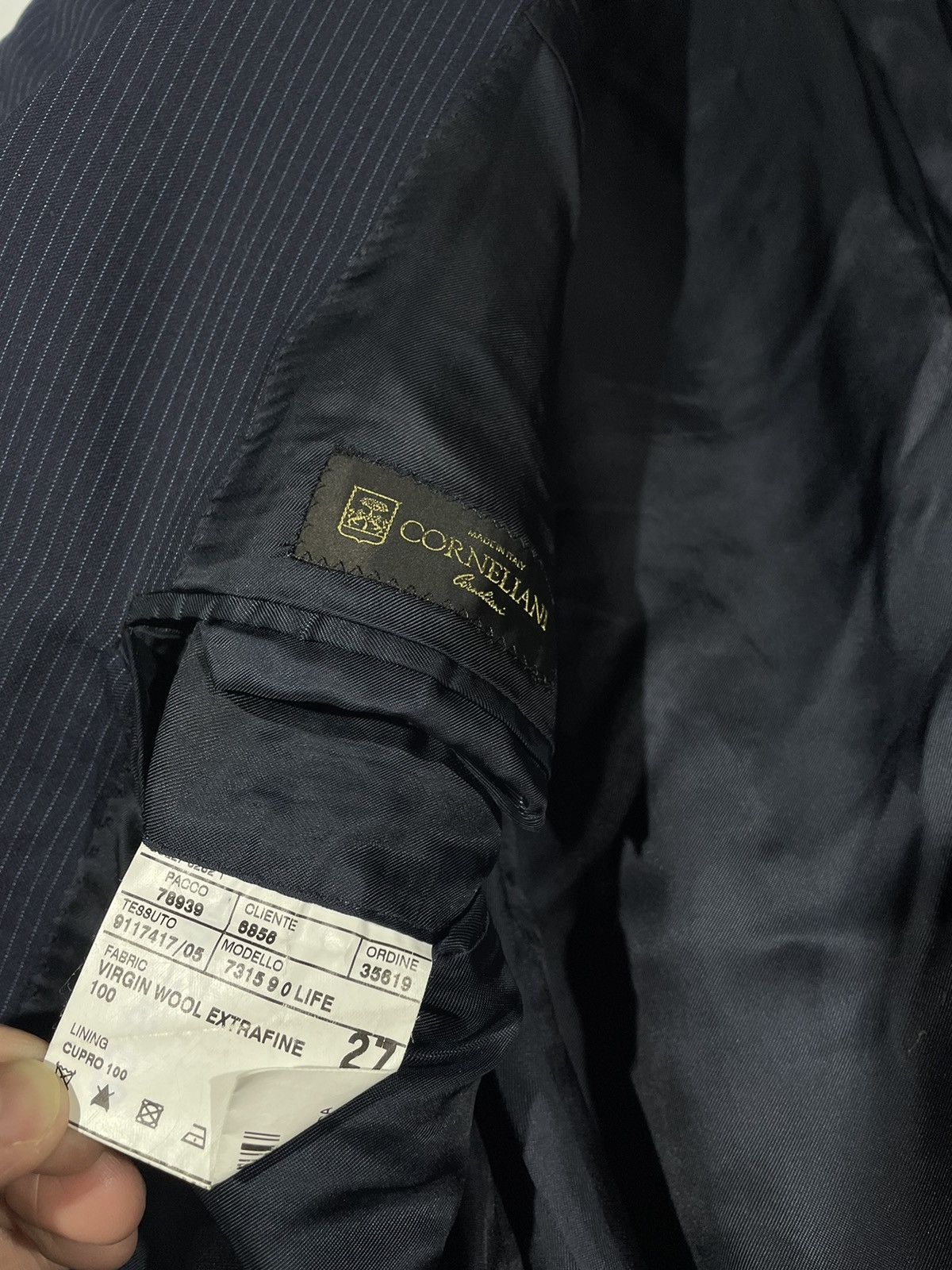 Corneliani Corneliani Blue Italy Wool Blazer Super 100s Merinos Size 52 Size 52R - 5 Thumbnail