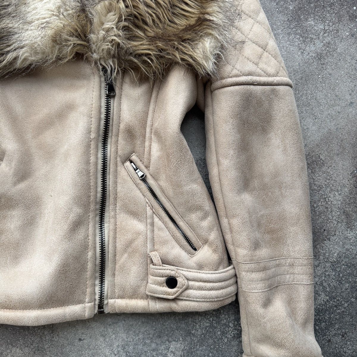 Hysteric Glamour Vintage Y2K Faux Fur Biker Style Shearling Aviator Jacket Size M / US 6-8 / IT 42-44 - 7 Thumbnail