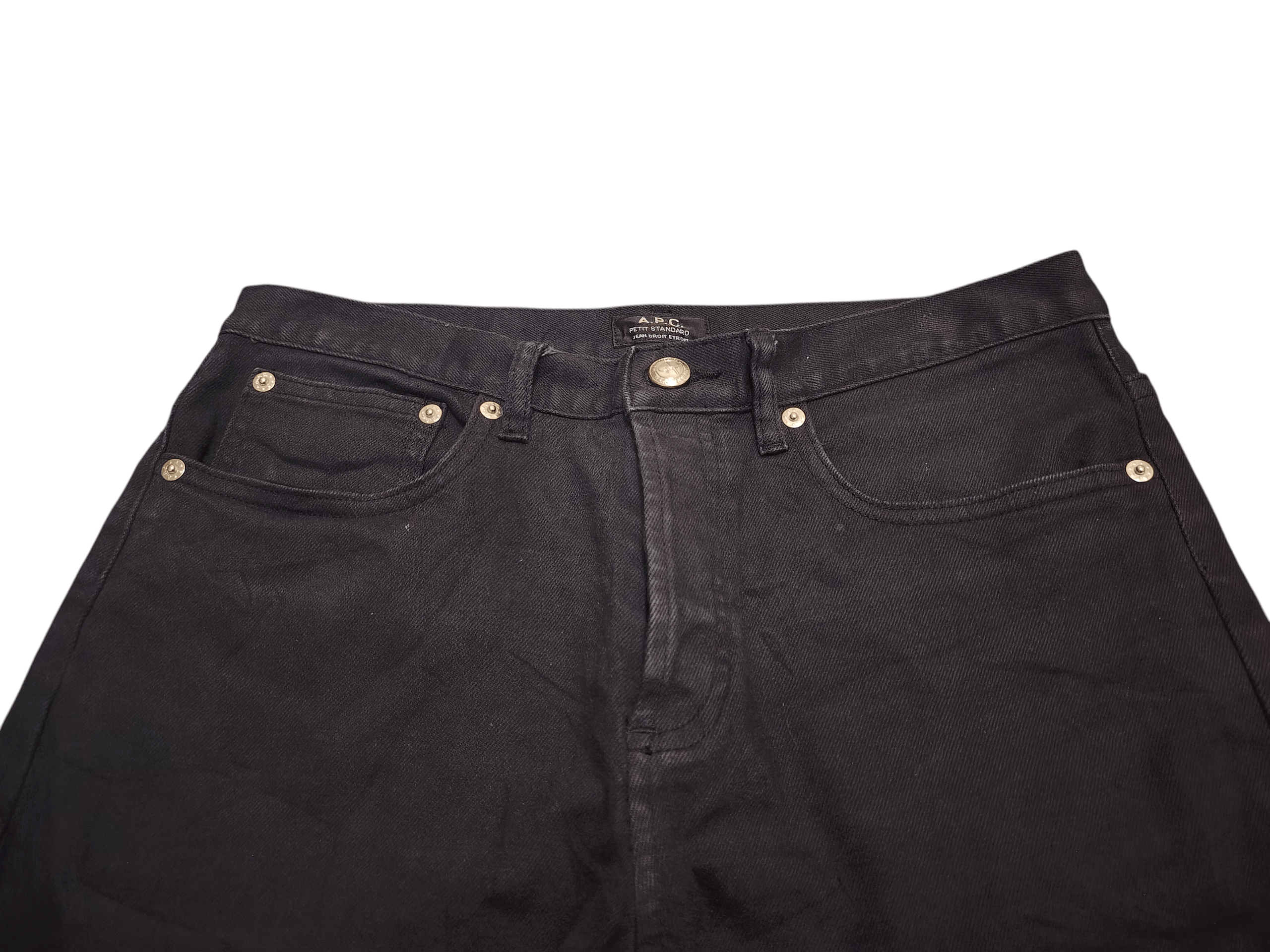 A.P.C. A.P.C Petit Standard Jean Droit Etroit Stretch Black Jeans Size US 30 / EU 46 - 5 Thumbnail
