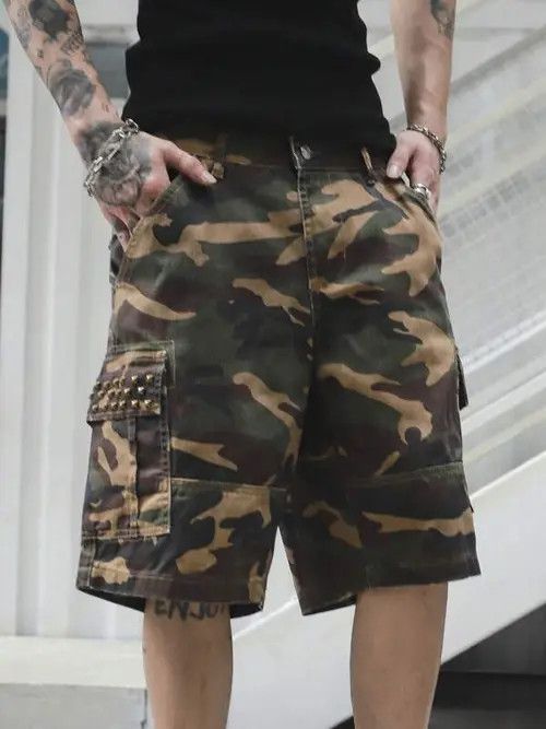 Japanese Brand DRIP vintage camoY2K military shorts jorts Size US 34 / EU 50 - 1 Thumbnail