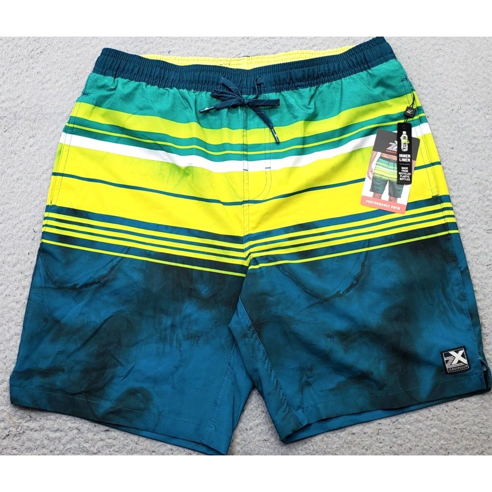 ZeroXposur ZeroXposur Swim Shorts Mens Medium Multi Striped Lined Drawstring Size US 31 - 2 Thumbnail