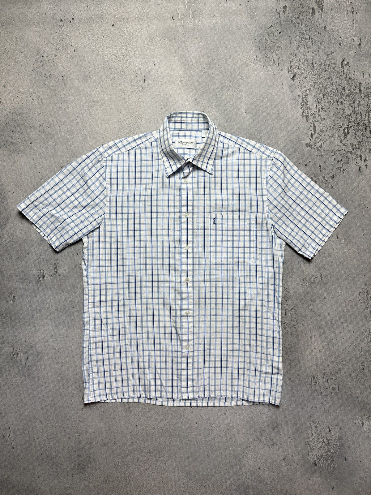 Yves Saint Laurent Lux YSL Shirt Cotton Yves Saint Laurent Summer Shirtsleeve Size US M / EU 48-50 / 2 - 1 Thumbnail